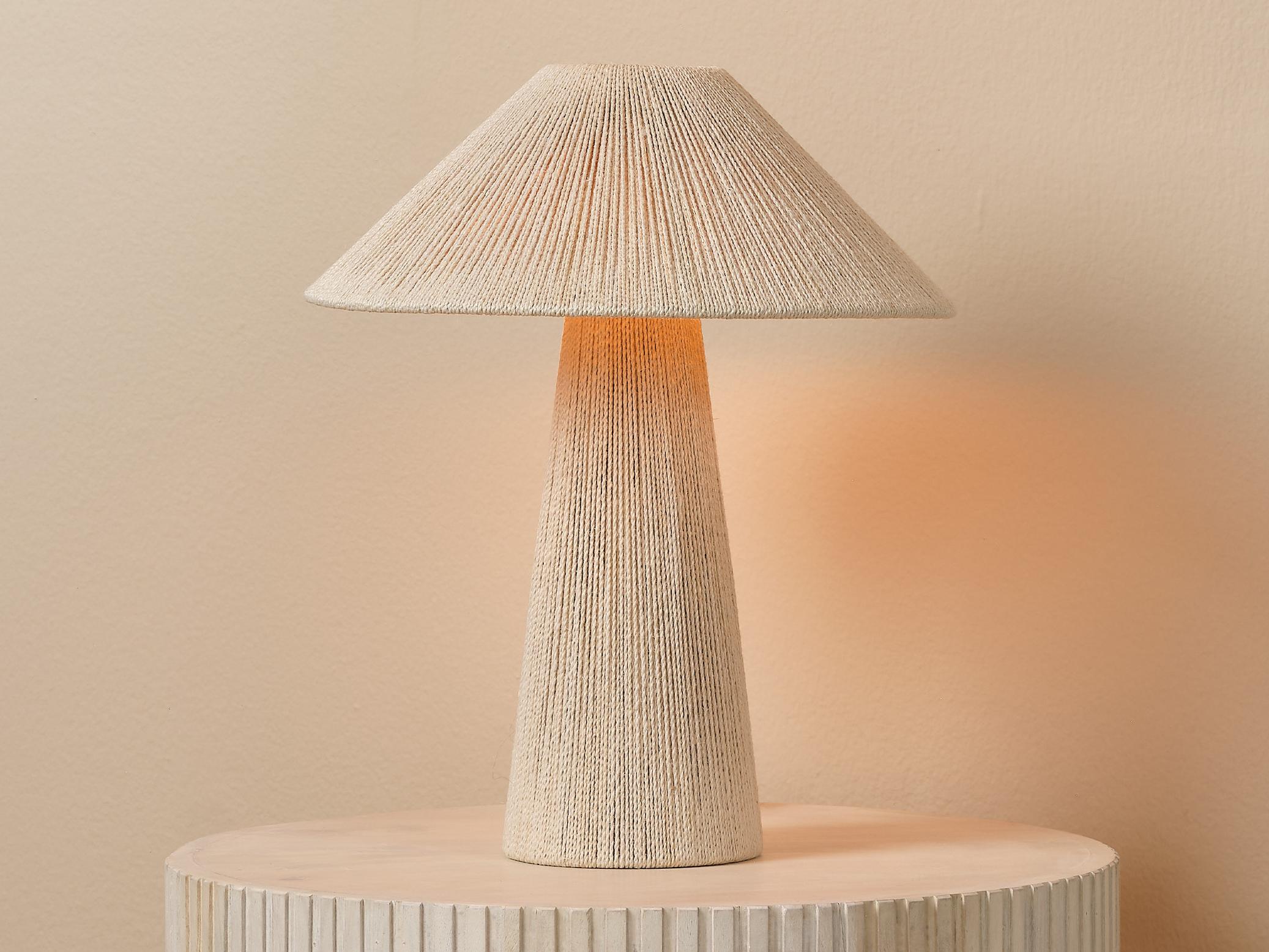 Jamie Young Tension Off White Jute Dyed Thread Cone Table Lamp