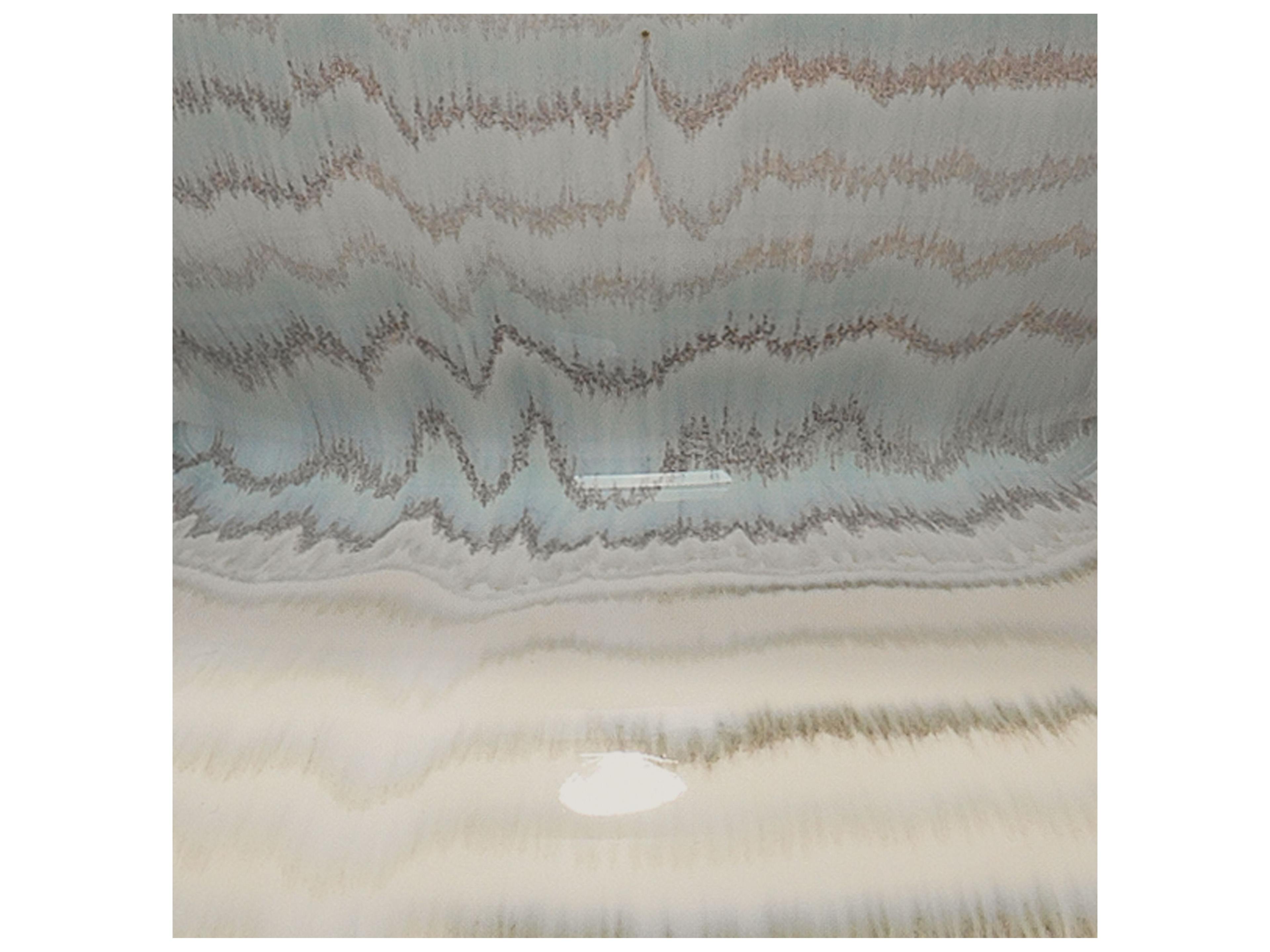 Jamie Young Catalina White Blue Linen Cream Drum Buffet Lamp