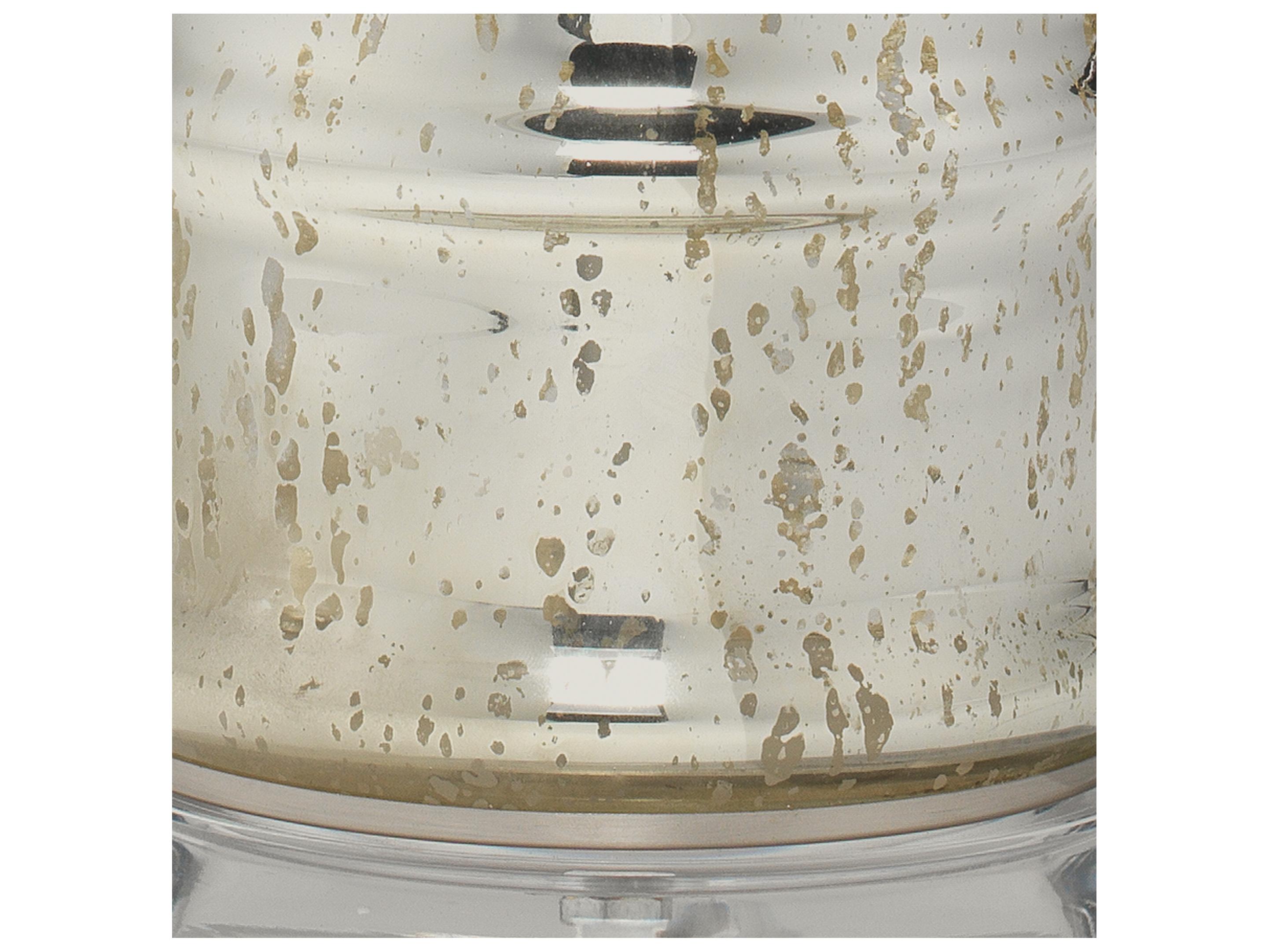 Jamie Young Irene Silver Off White Linen Tapered Buffet Lamp