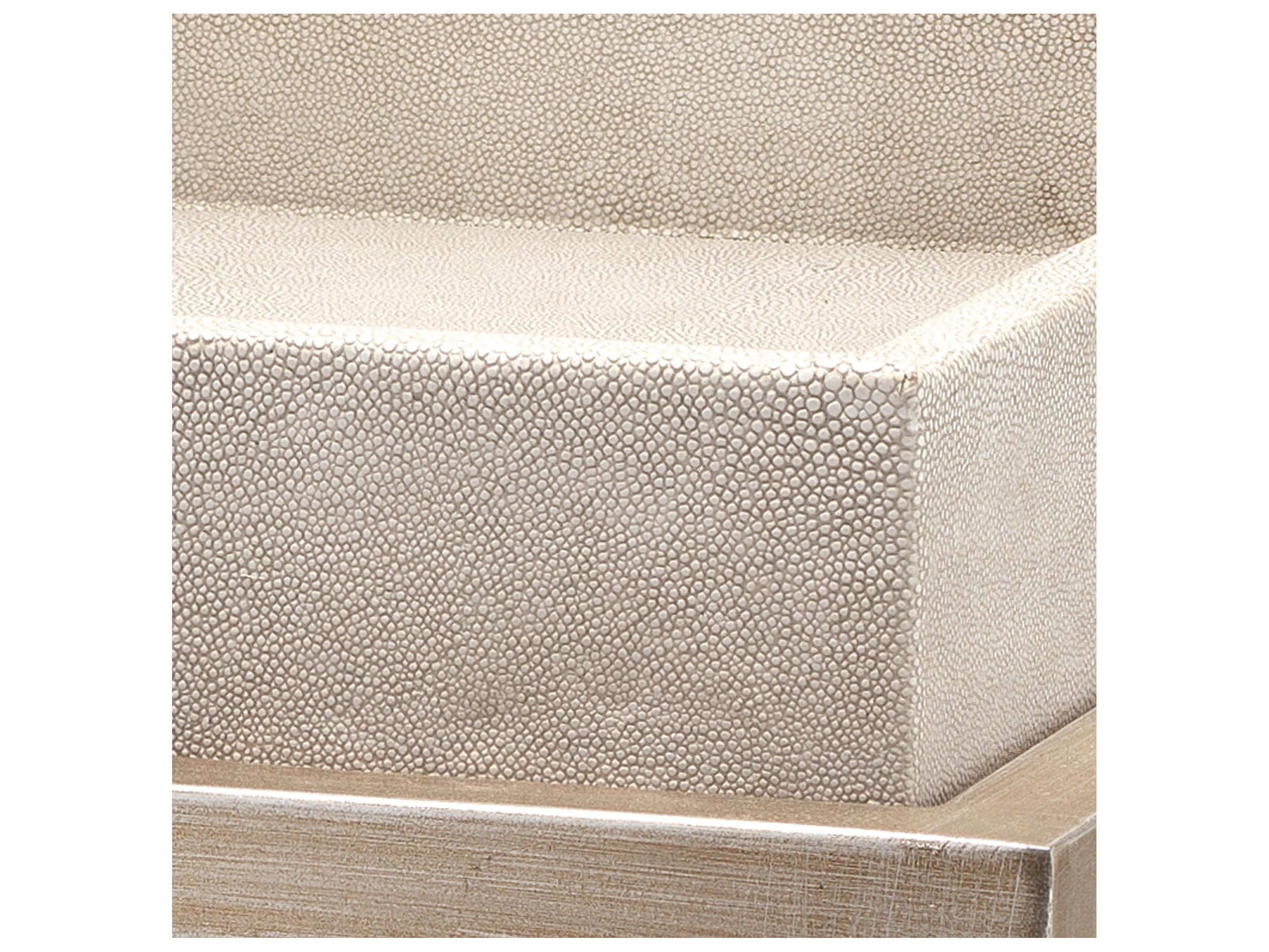 Jamie Young Jax Rectangular Faux Leather Cream End Table