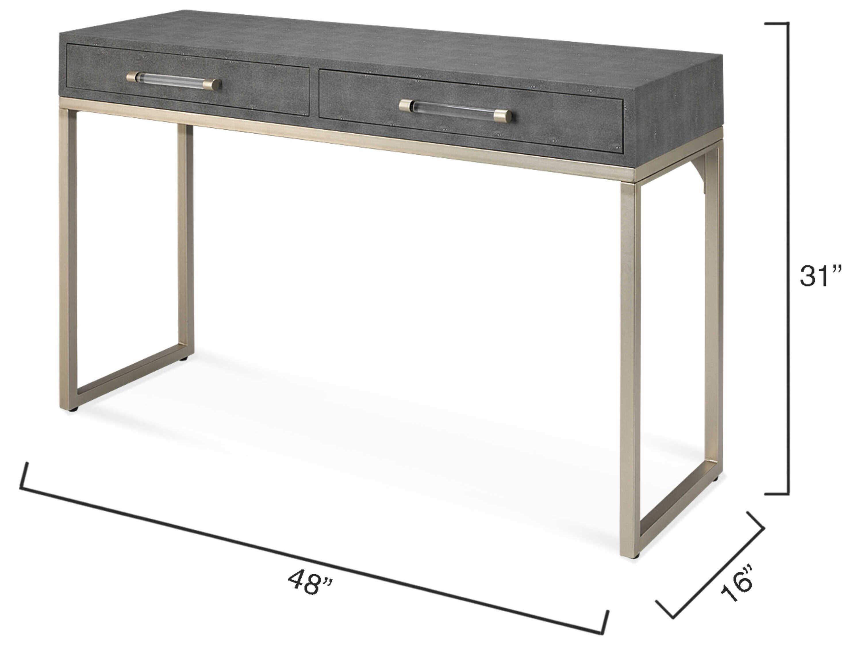 Jamie Young Kain Rectangular Faux Leather Grey Console Table
