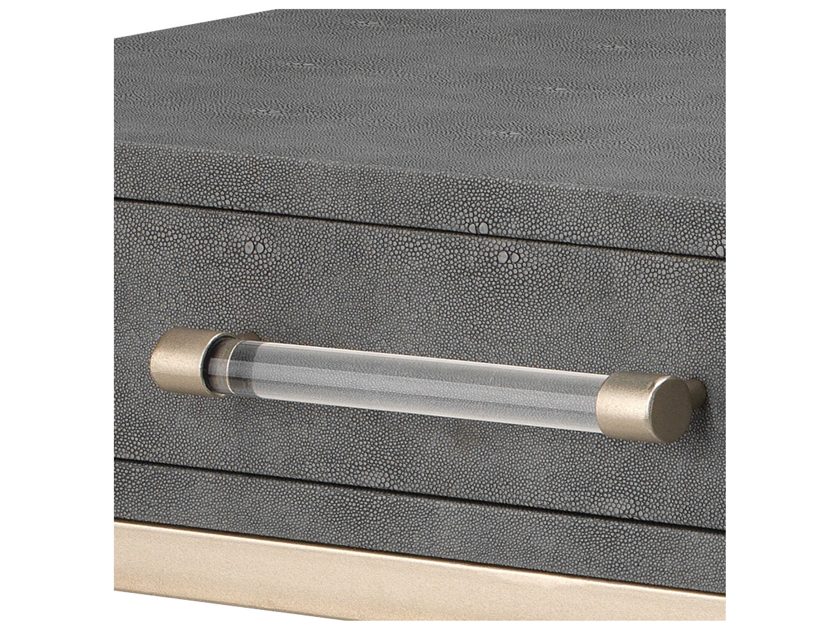 Jamie Young Kain Rectangular Faux Leather Grey Console Table