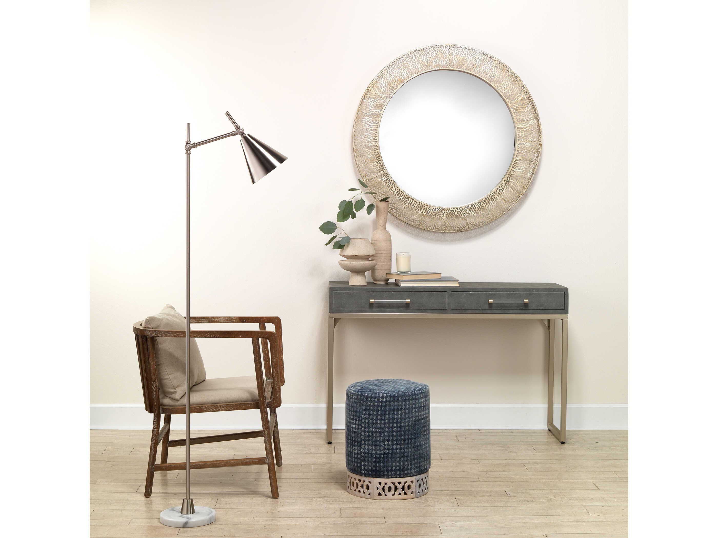 Jamie Young Kain Rectangular Faux Leather Grey Console Table