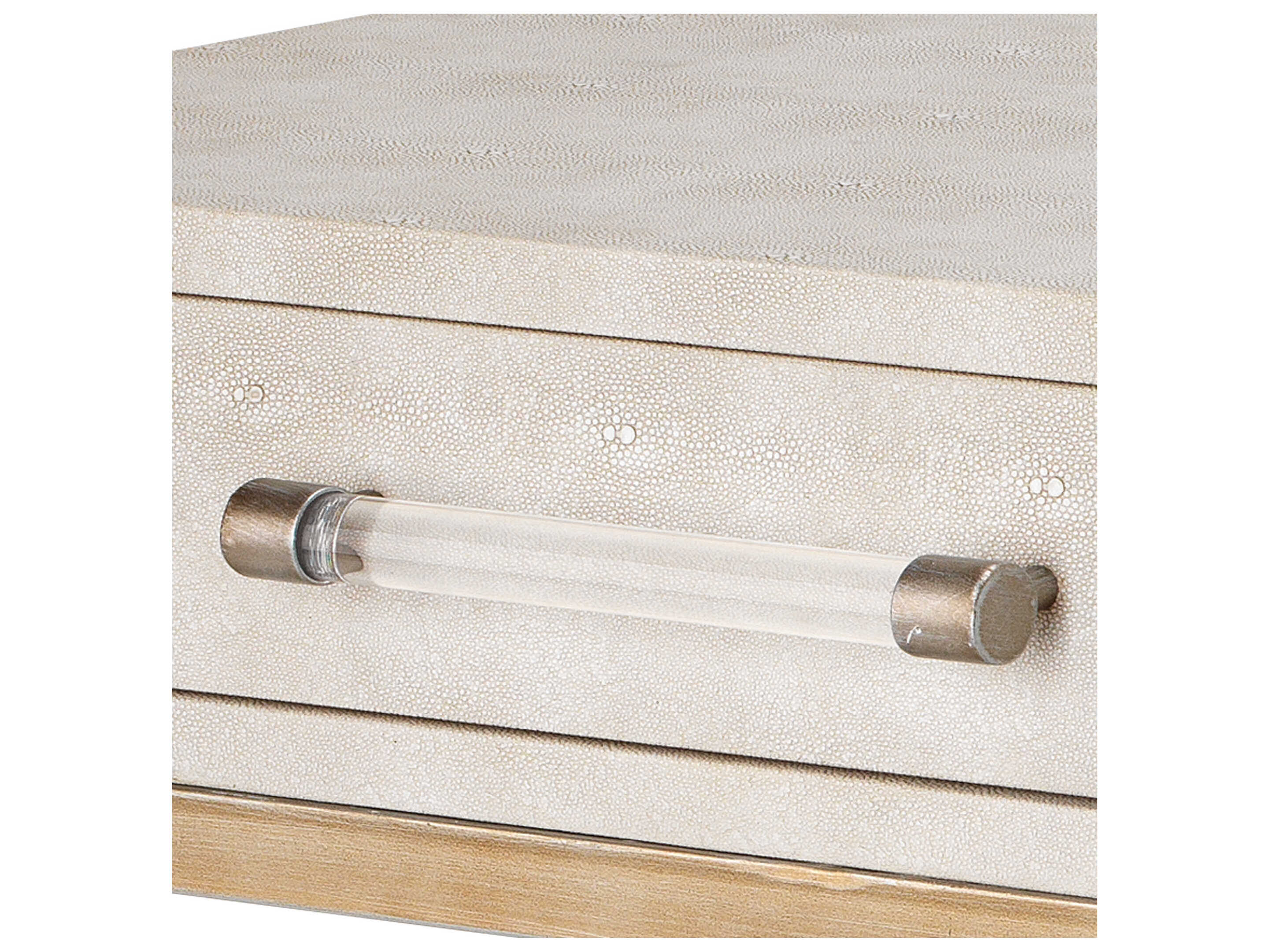 Jamie Young Kain Rectangular Faux Leather Cream Console Table