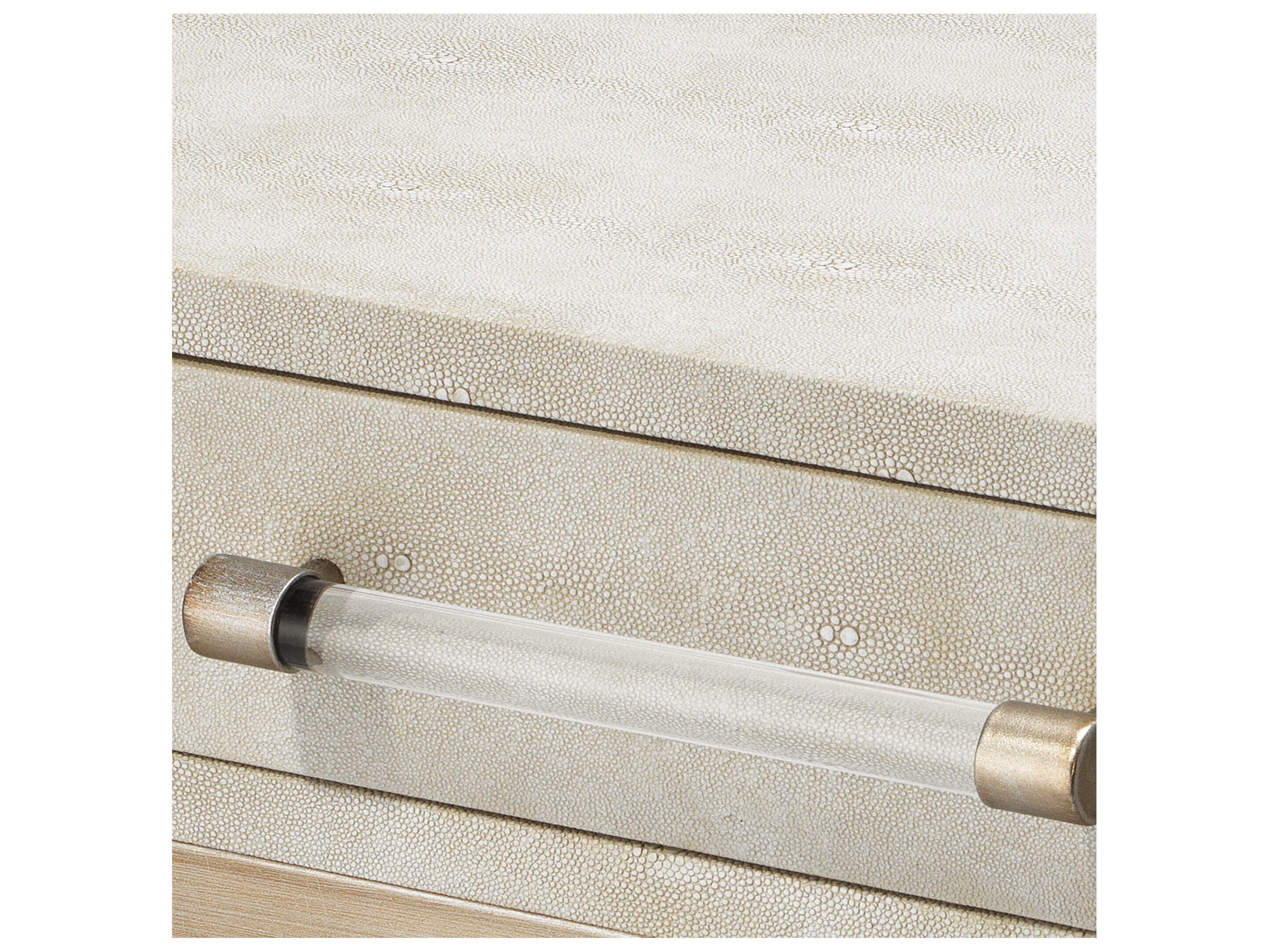 Jamie Young Kain Rectangular Faux Leather Cream End Table