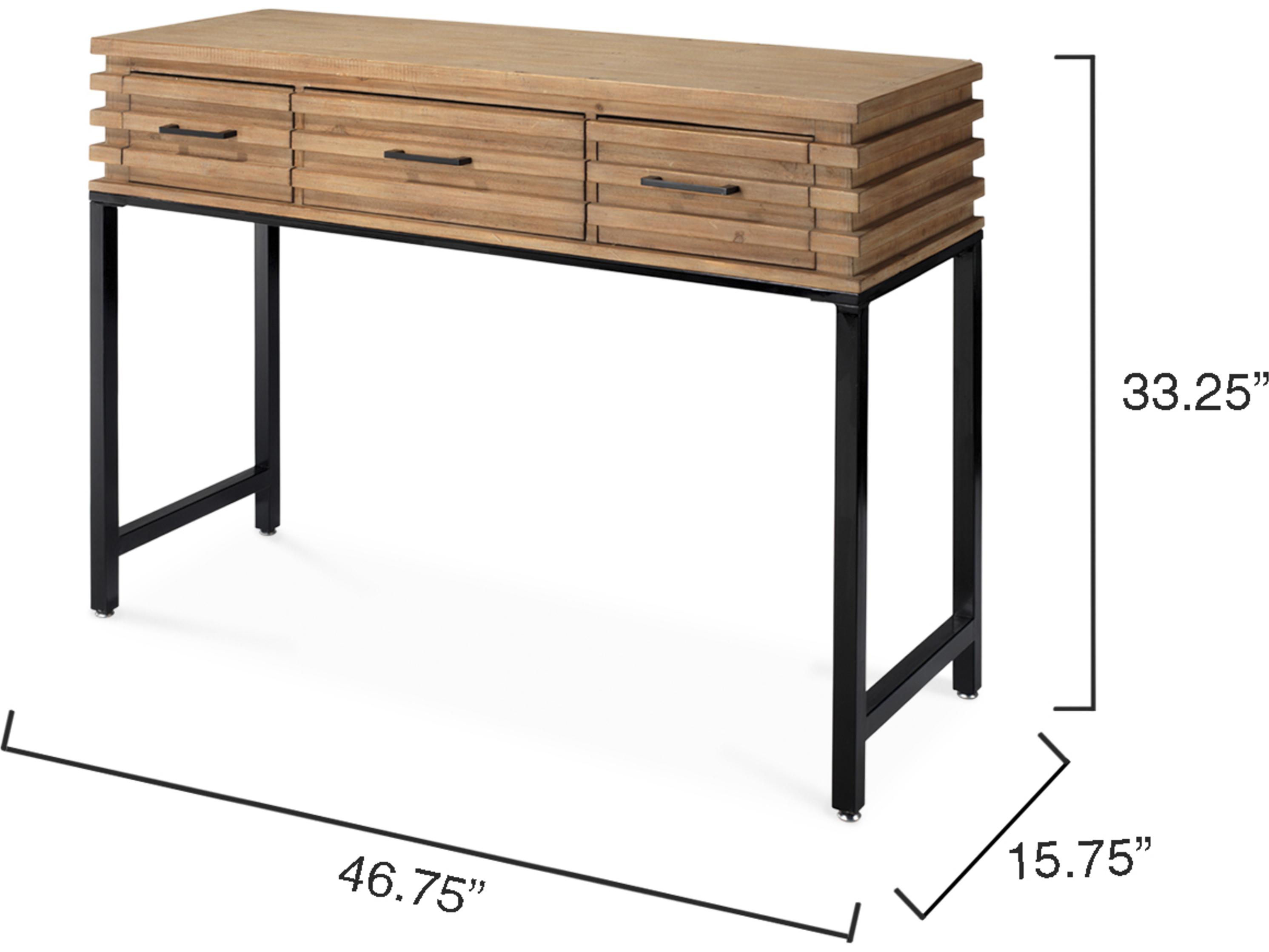 Jamie Young Logan Rectangular Wood Brown Black Console Table