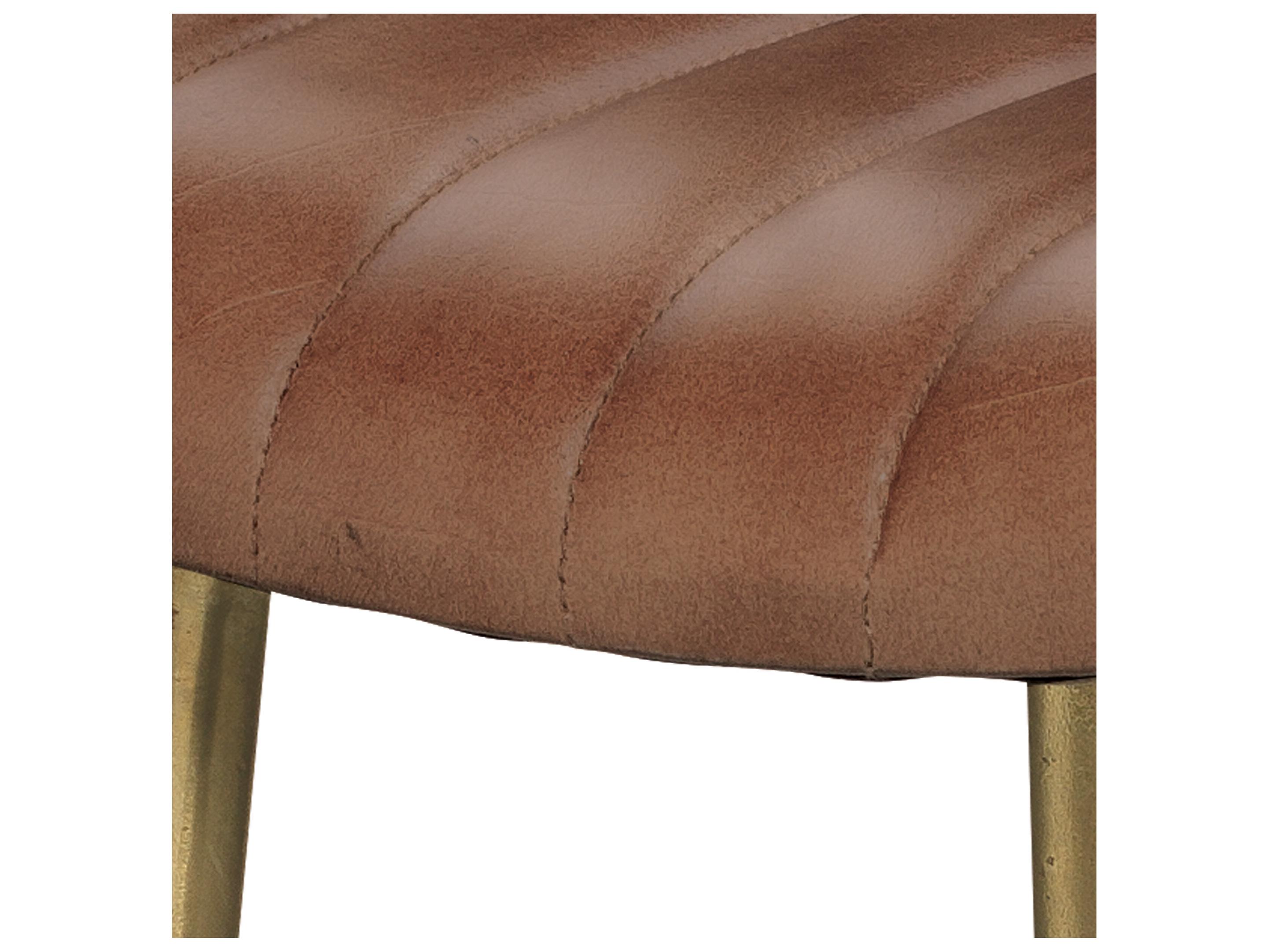 Jamie Young Theo Brown Leather Bar Stool