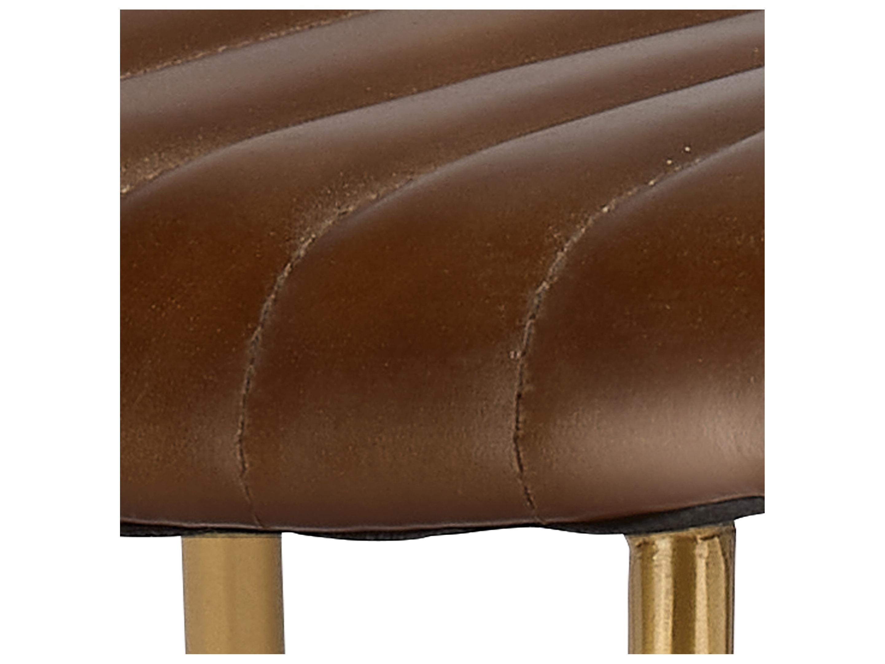 Jamie Young Theo Brown Leather Counter Stool