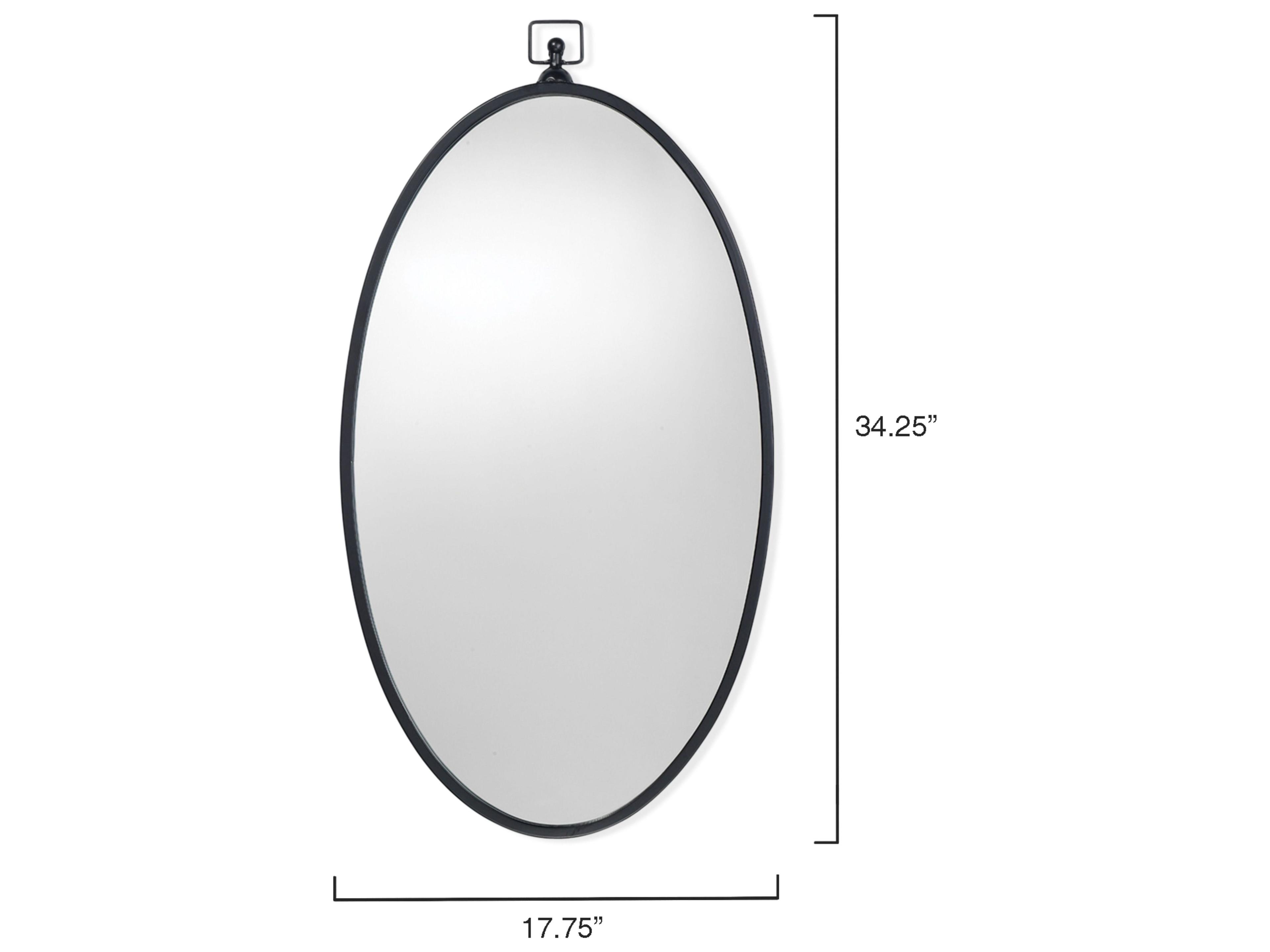 Jamie Young Wade Black Oval Wall Mirror