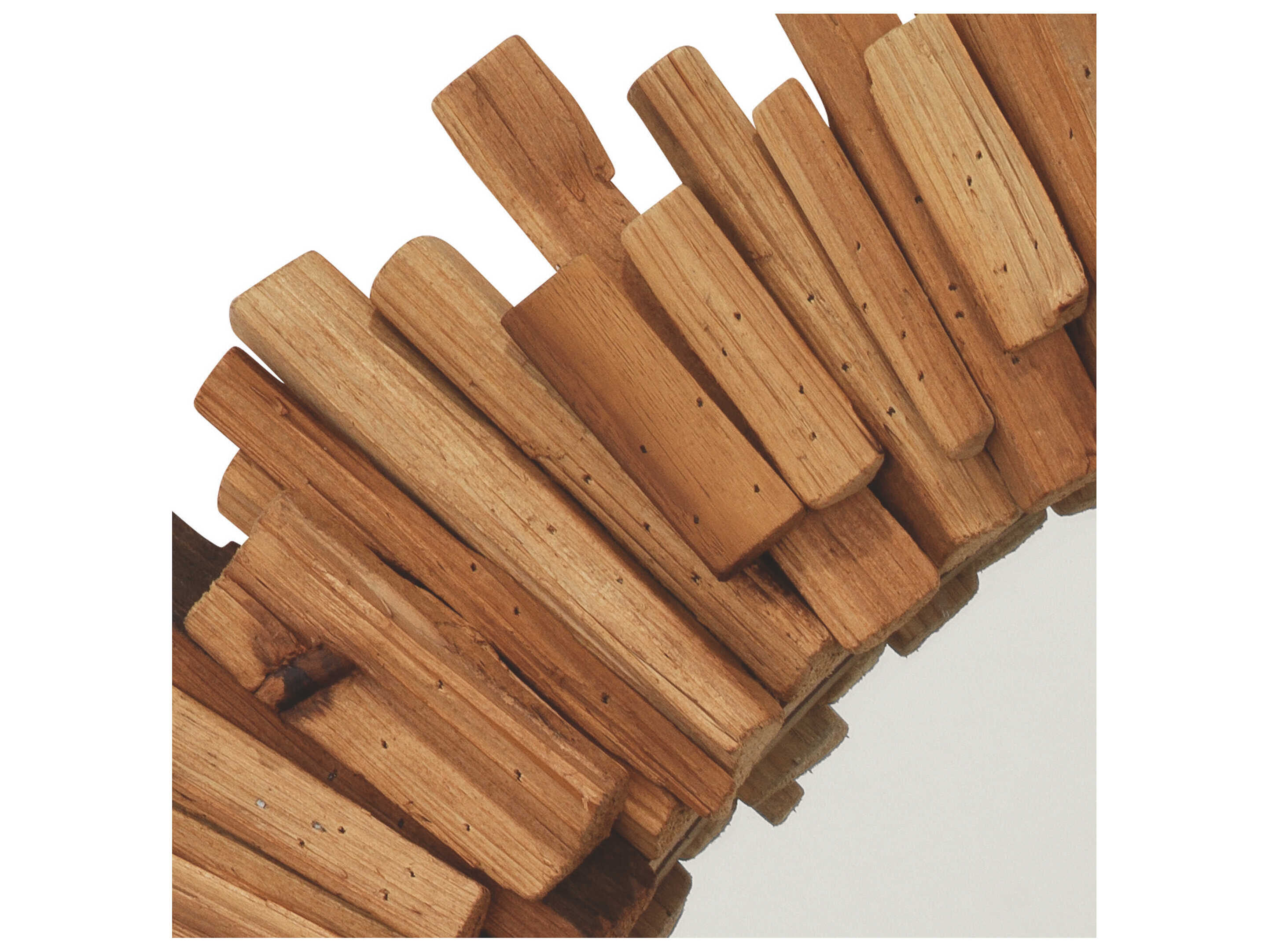 Jamie Young Driftwood Natural Round Wall Mirror