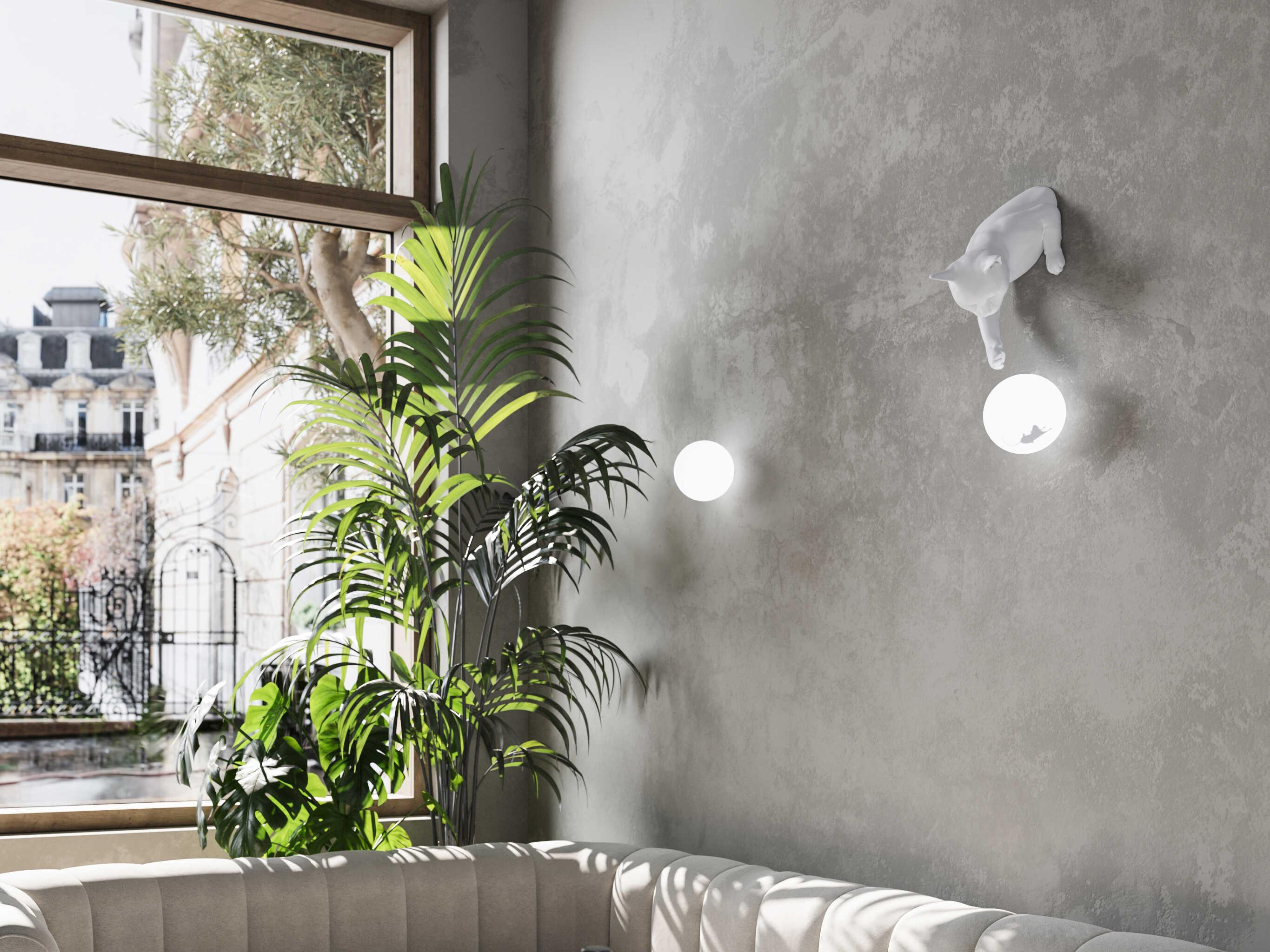 Karman Maoo 1-Light White Wall Sconce