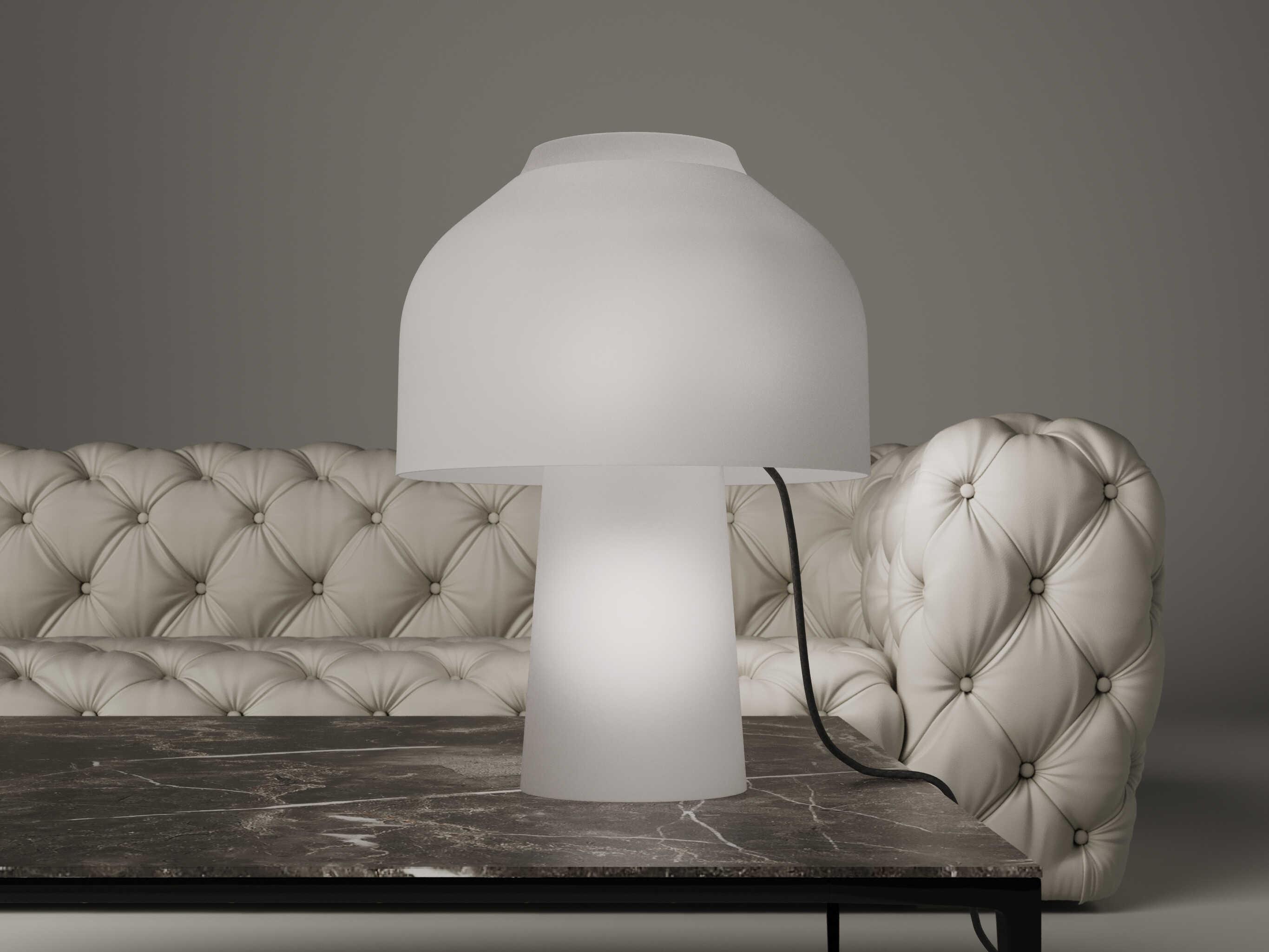 Karman Lilly Frosted White Table Lamp