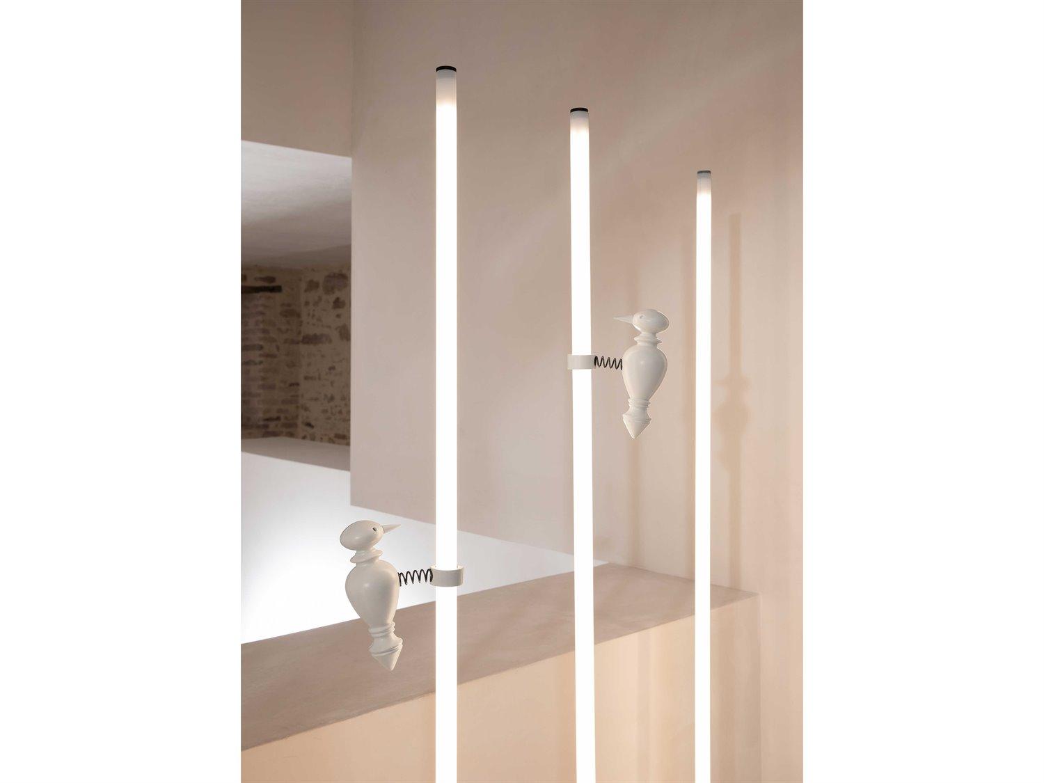 Karman Accipicchio Matt Black Frosted White Pyrex Floor Lamp