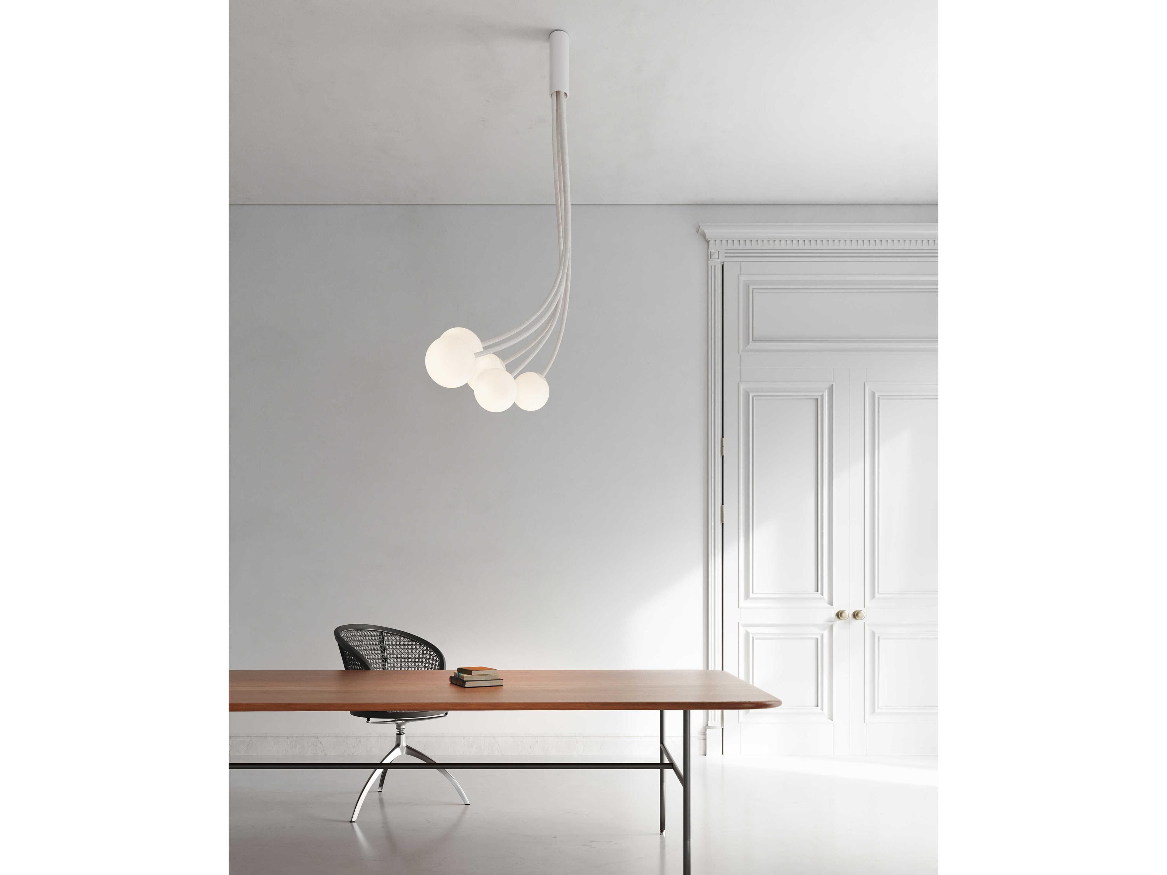 Karman Moony 5-Light Matte White Globe Mini Pendant