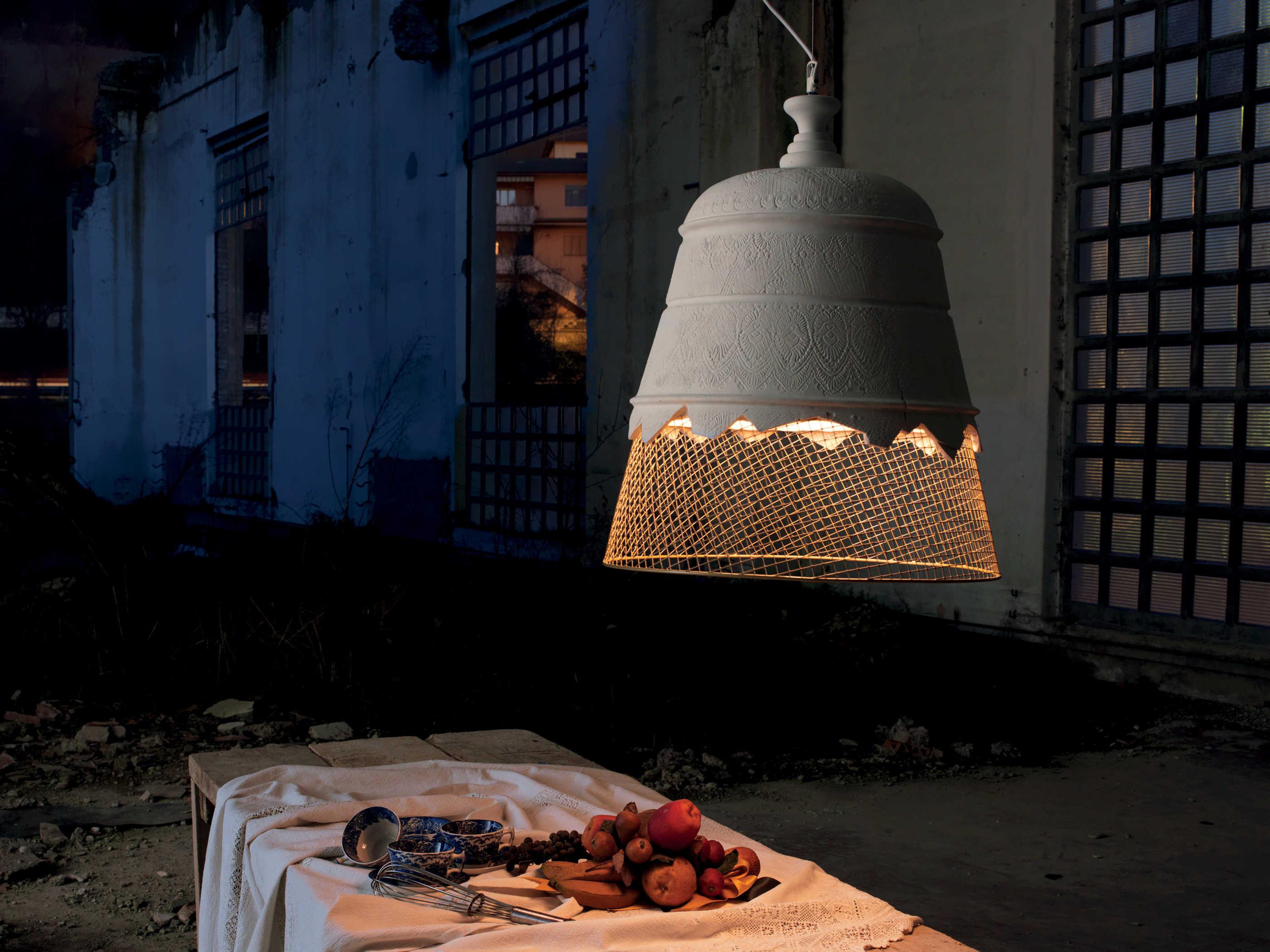 Karman Domenica 1-Light White Gold LED Bell Pendant