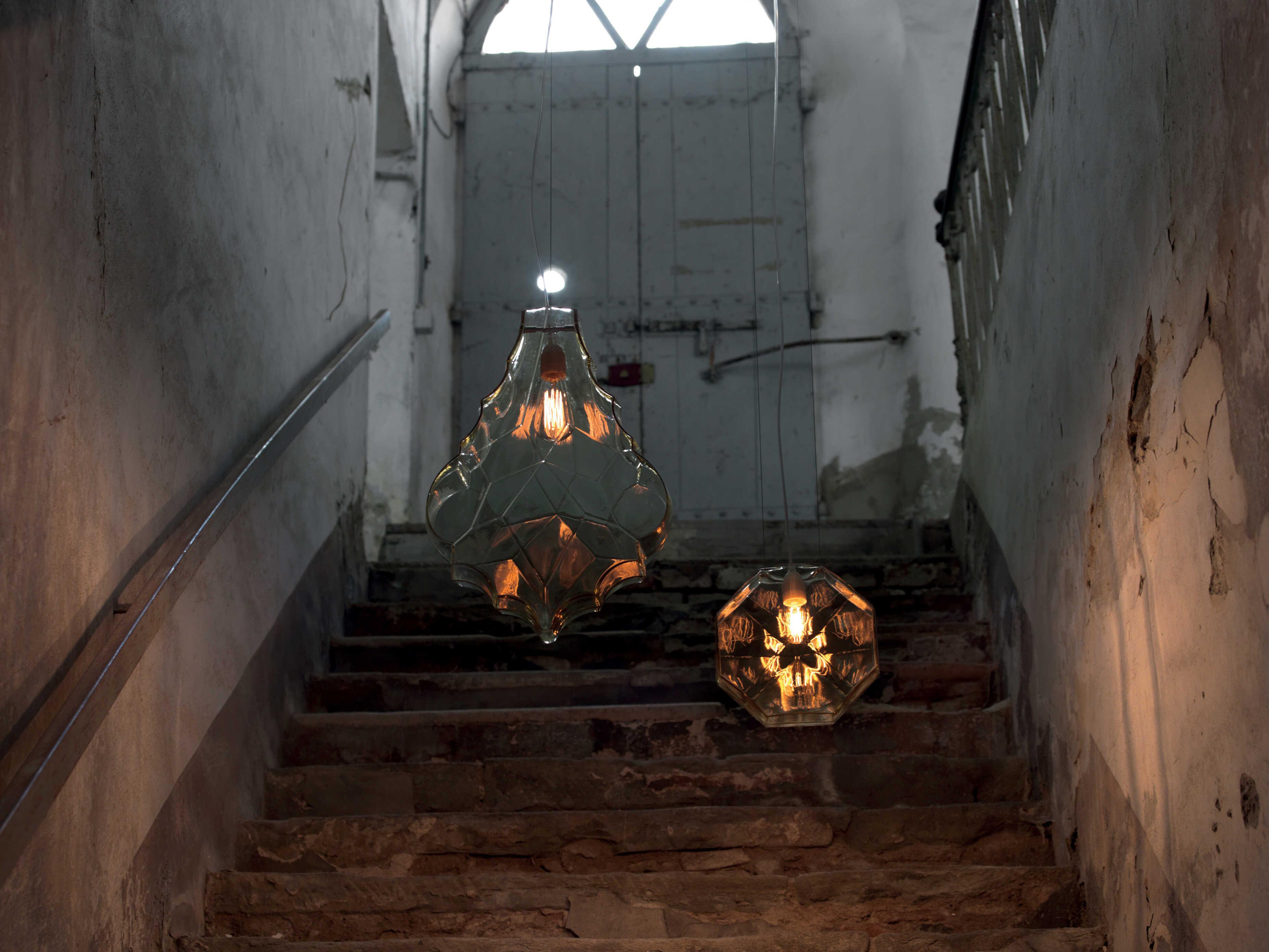 Karman 1-Light Pale Yellow Glass LED Geometric Pendant