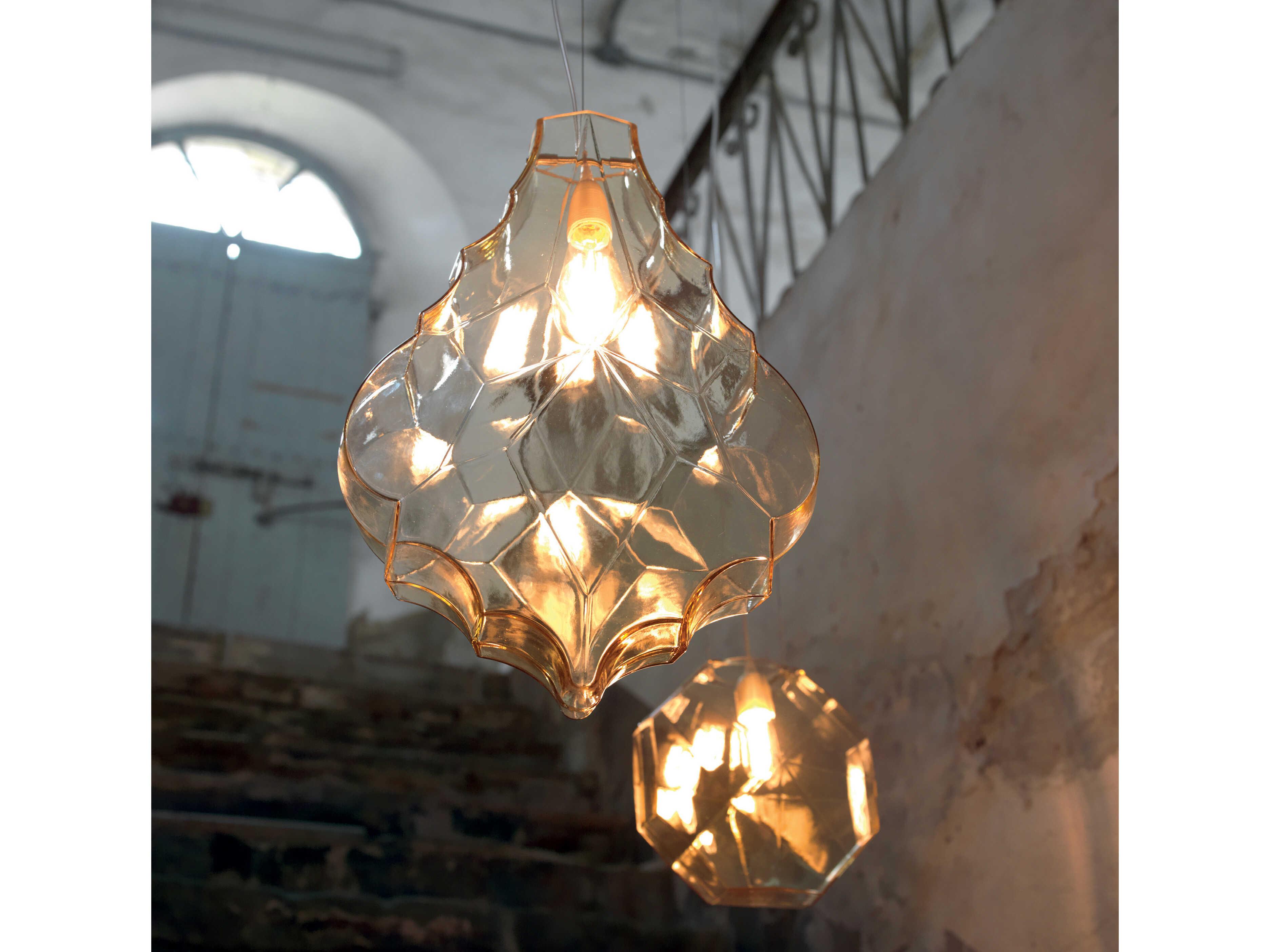 Karman 1-Light Pale Yellow Glass LED Geometric Pendant