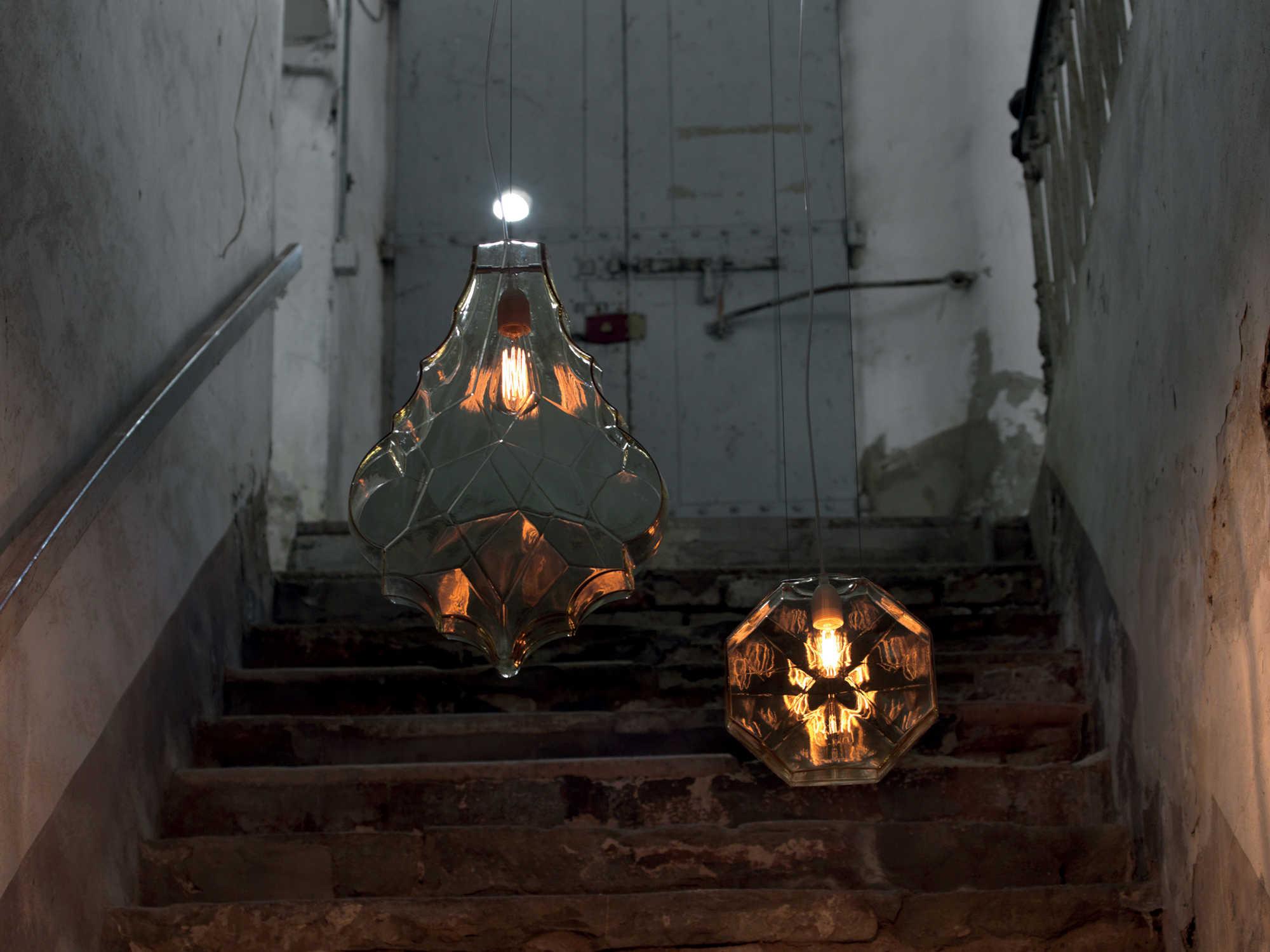 Karman 1-Light Pale Yellow Glass LED Geometric Mini Pendant