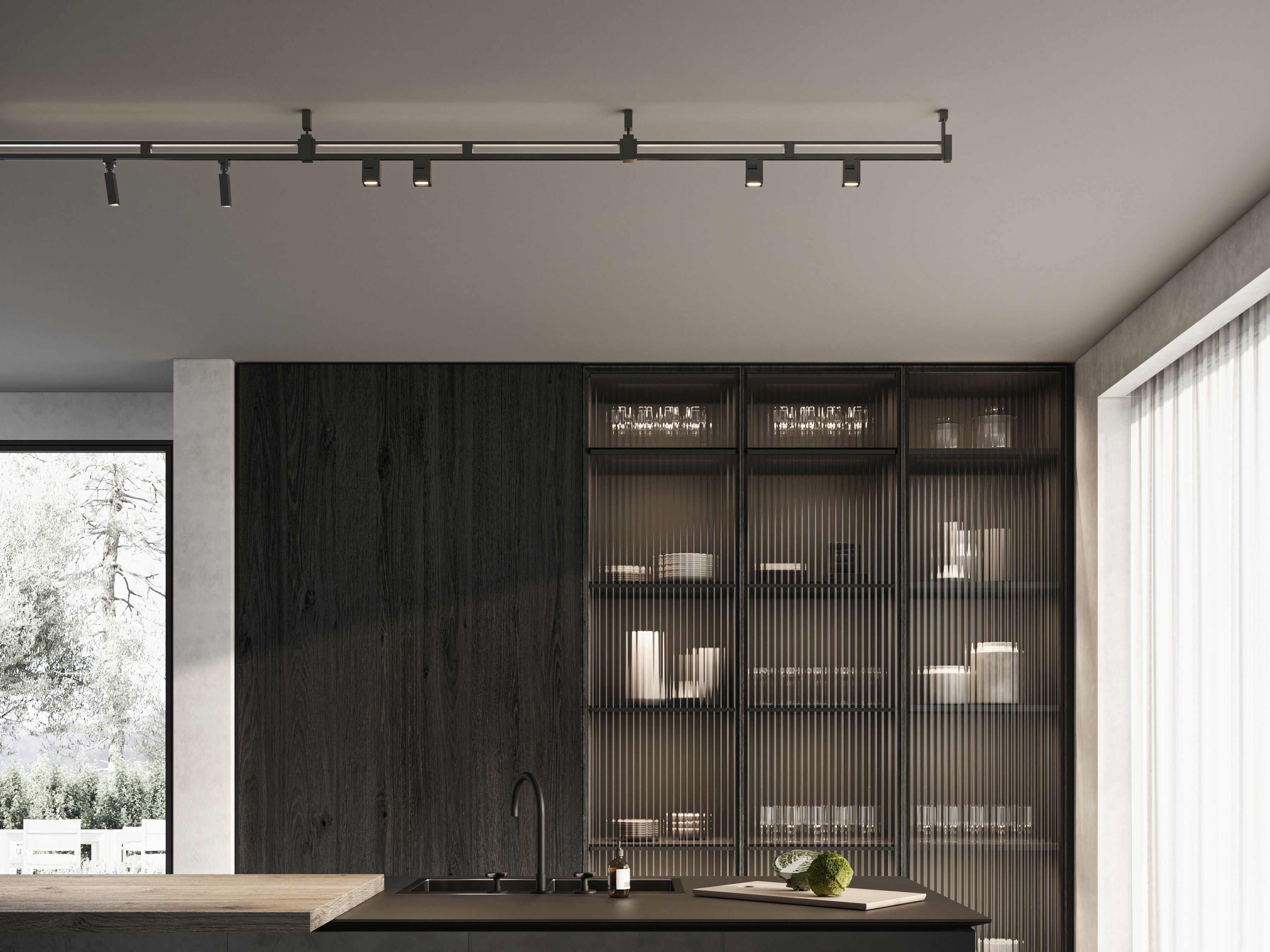 Karman Airtek One Matt Black Linear Island Pendant