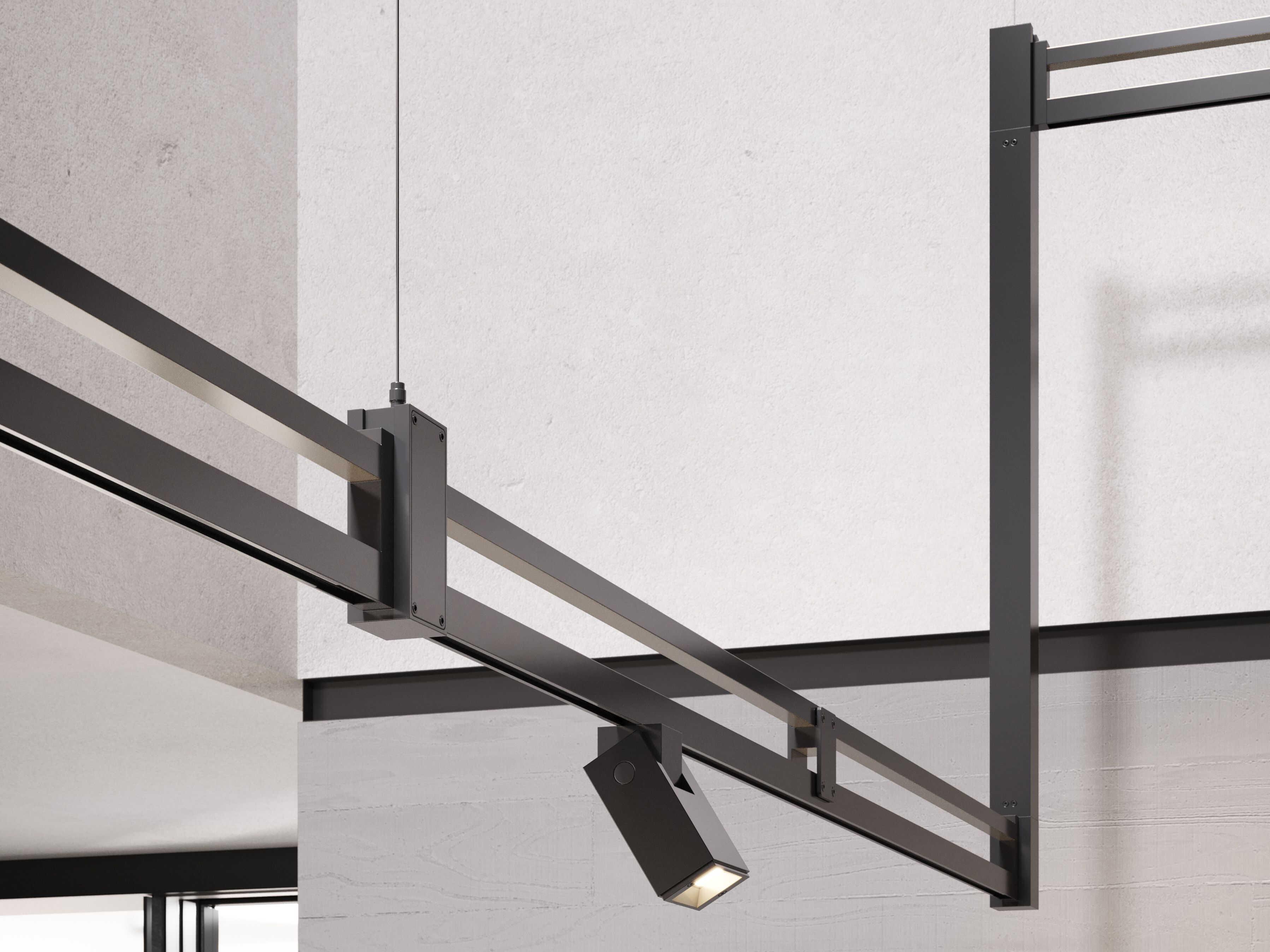 Karman Airtek One Matt Black Linear Island Pendant