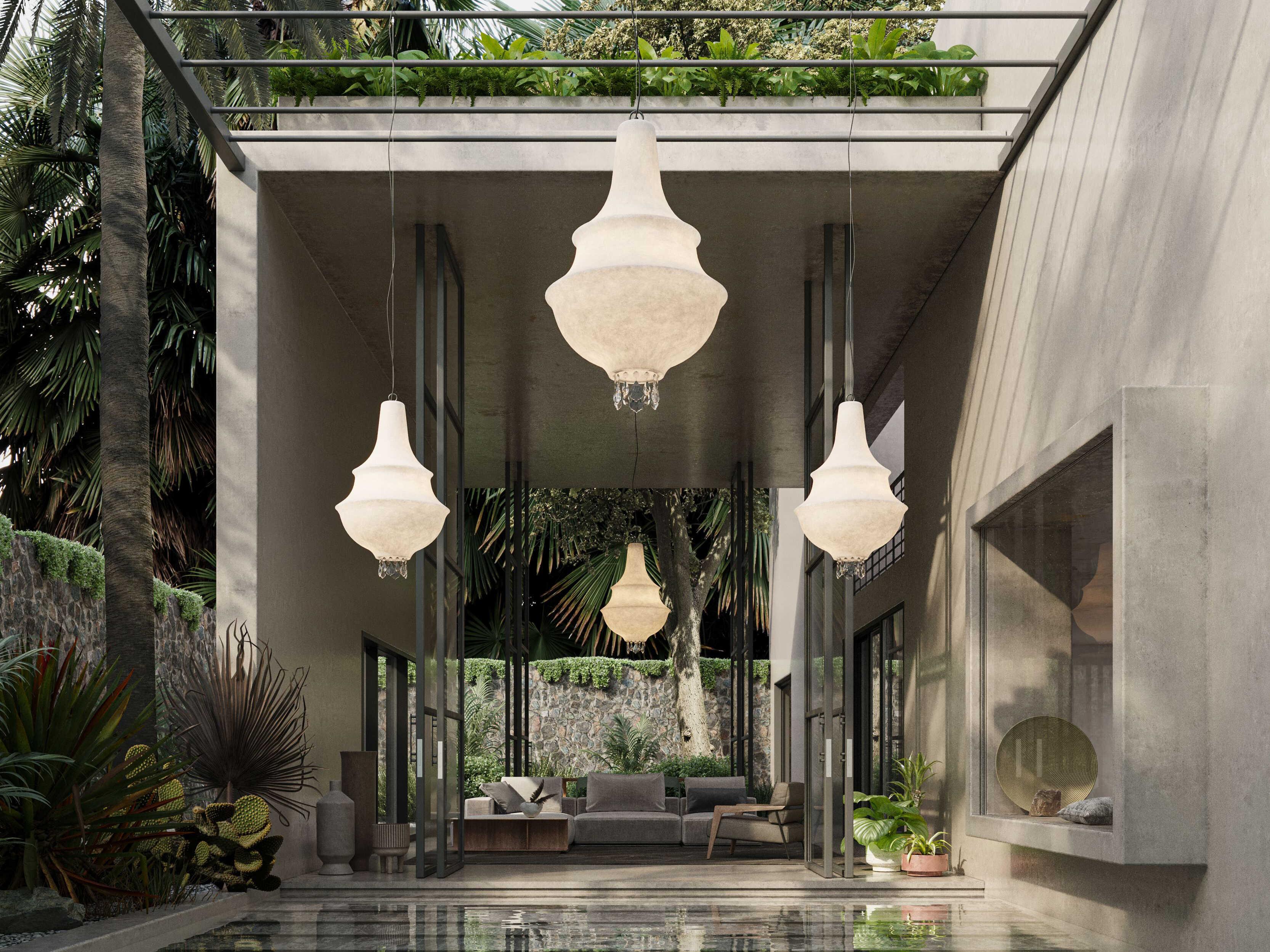 Karman Lady D 1-Light White Bell Pendant