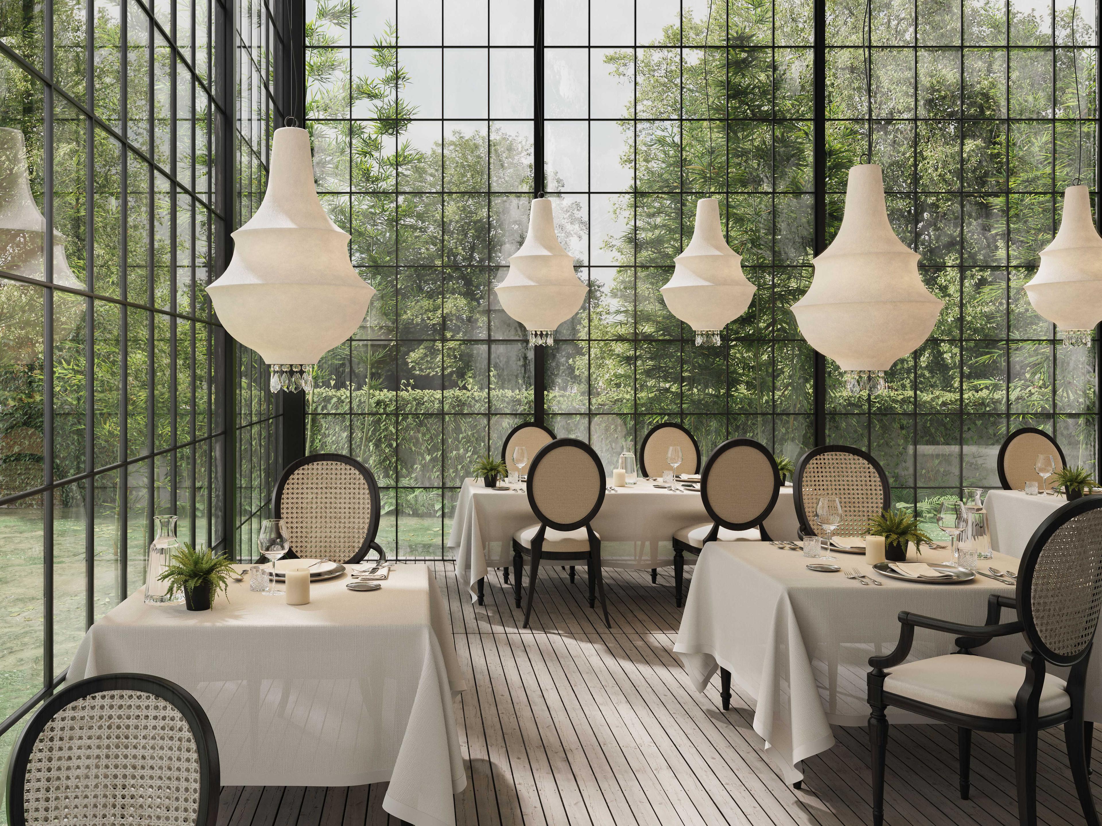 Karman Lady D 1-Light White Bell Pendant