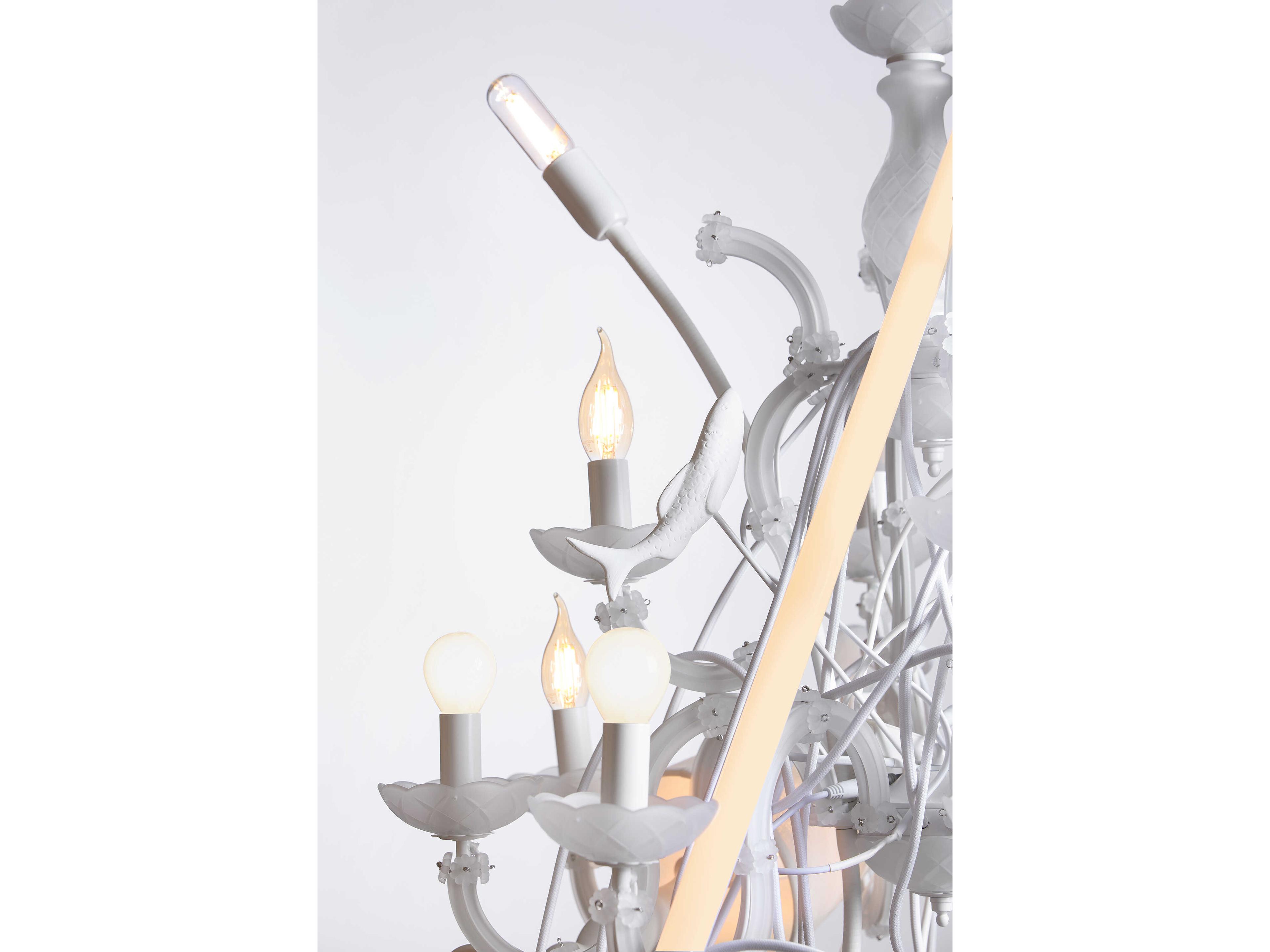Karman Beautiful Mess 21-Light Matte White Chandelier