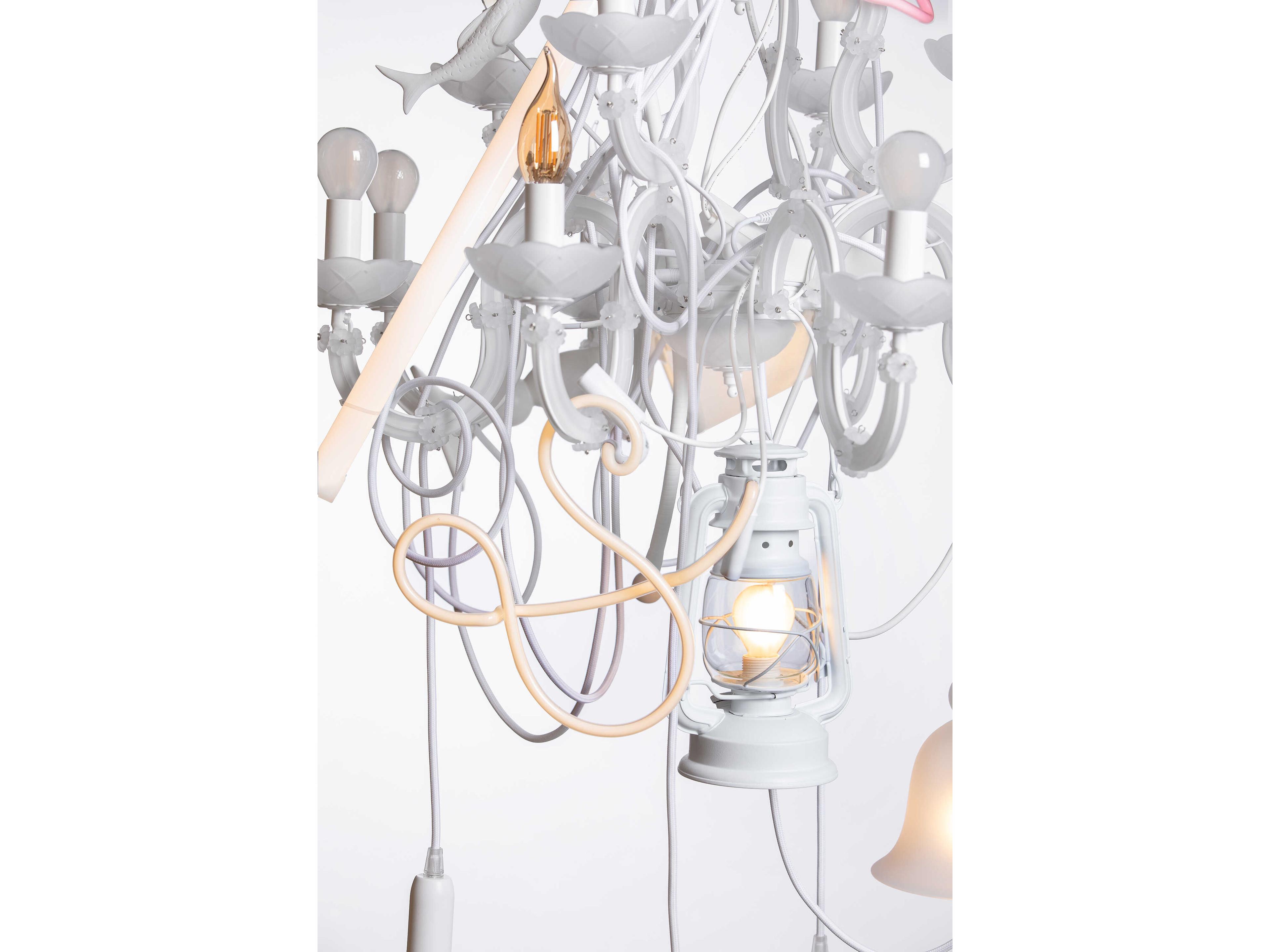 Karman Beautiful Mess 21-Light Matte White Chandelier