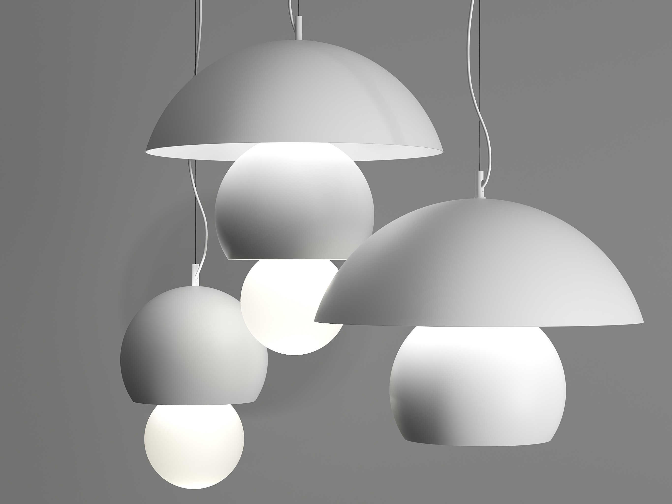 Karman Triluna 7-Light Matte White Dome Geometric Pendant