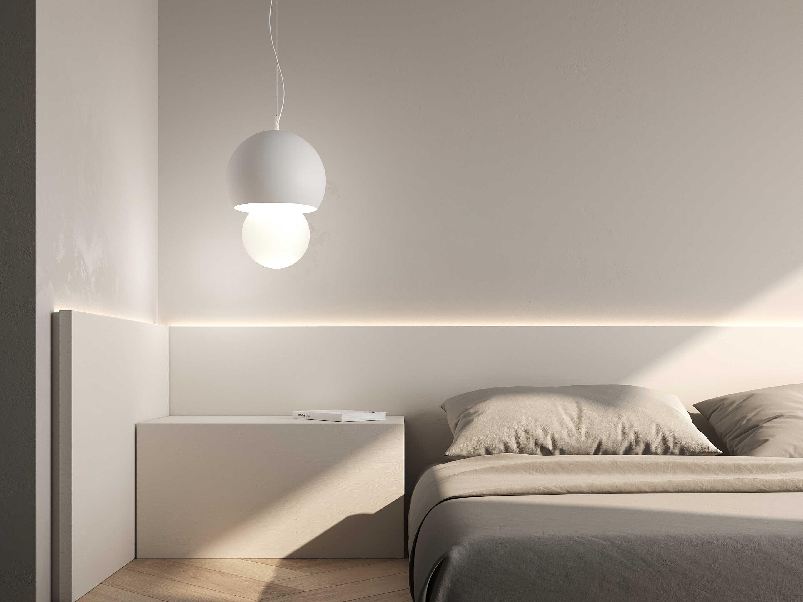 Karman Triluna 4-Light Matte White Globe Tiered Mini Pendant