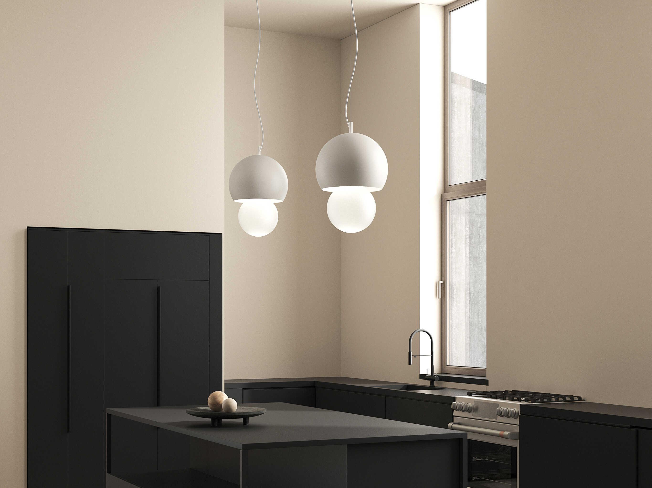 Karman Triluna 4-Light Matte White Globe Tiered Mini Pendant