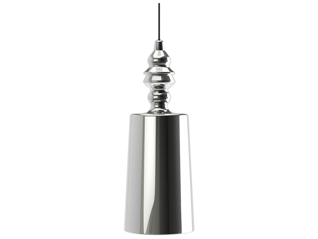 Karman Alibaglass 1-Light Chrome Cylinder Mini Pendant