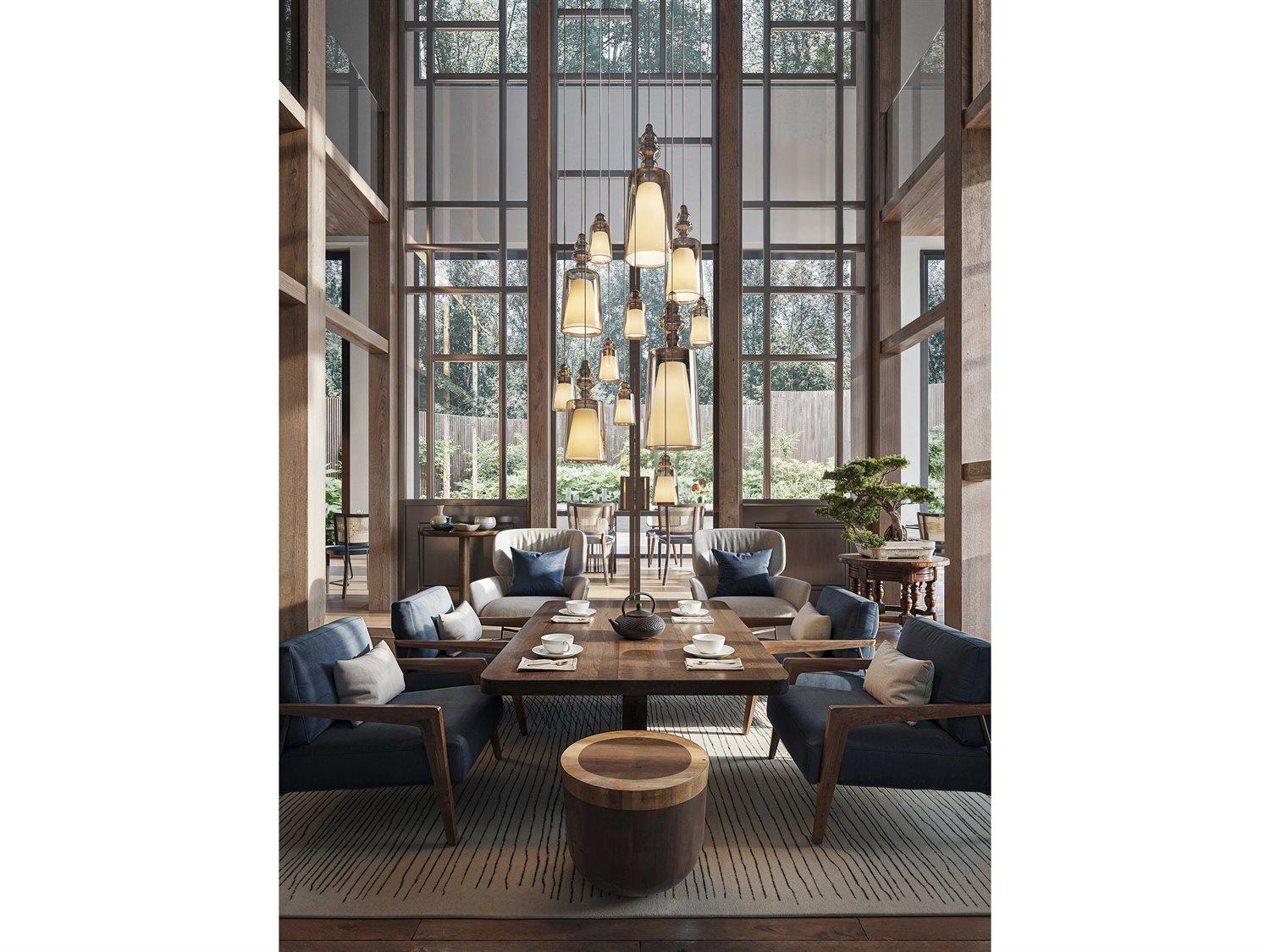 Karman Alibaglass 1-Light Bronze Cylinder Mini Pendant