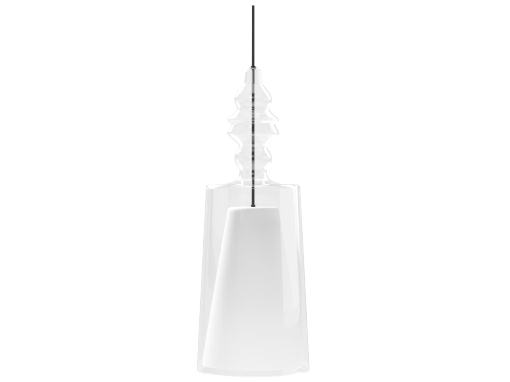 Karman Alibaglass 1-Light Transparent Clear Cylinder Mini Pendant