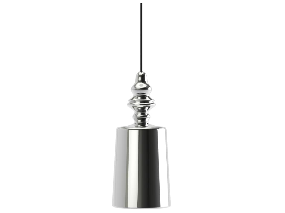 Karman Alibaglass 1-Light Chrome Cylinder Mini Pendant