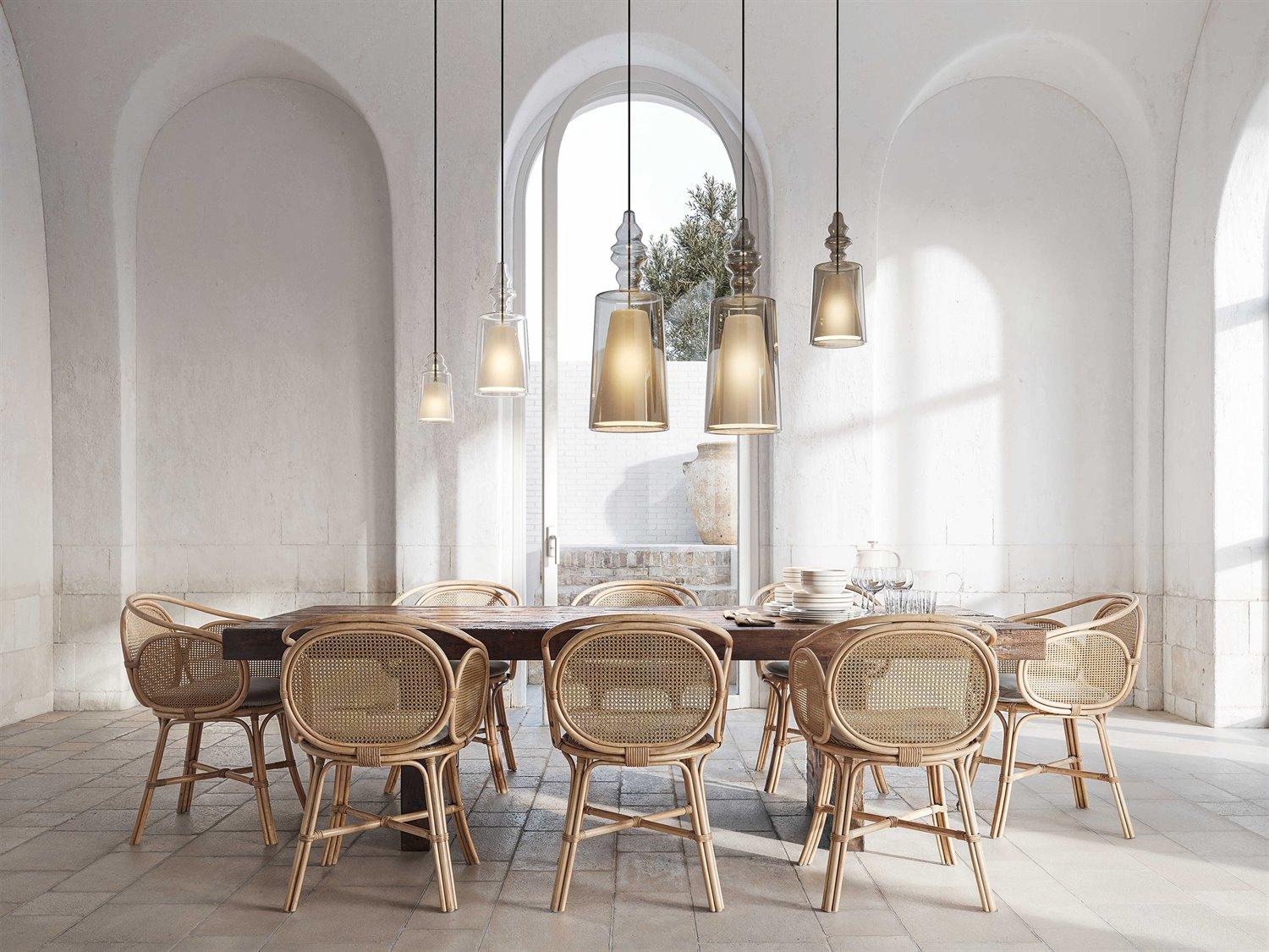 Karman Alibaglass 1-Light Bronze Cylinder Mini Pendant