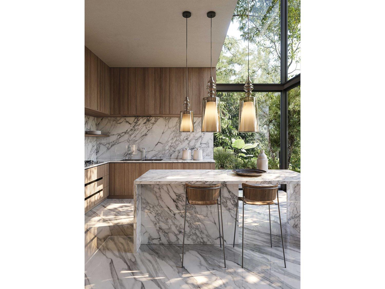 Karman Alibaglass 1-Light Bronze Cylinder Mini Pendant