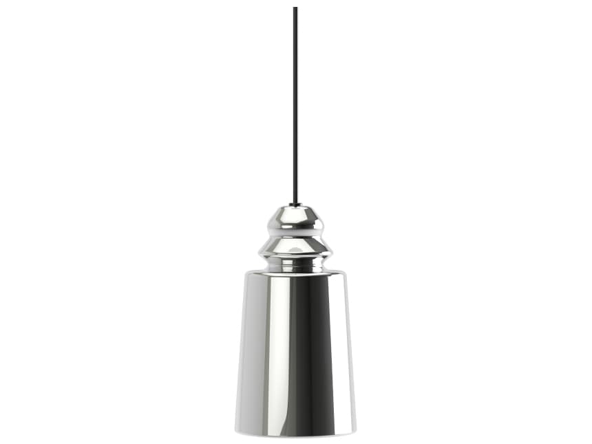 Karman Alibaglass 1-Light Chrome Cylinder Mini Pendant