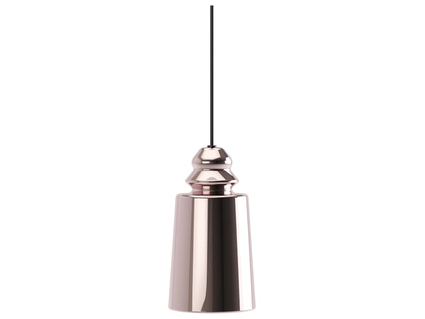 Karman Alibaglass 1-Light Gold Pink Cylinder Mini Pendant
