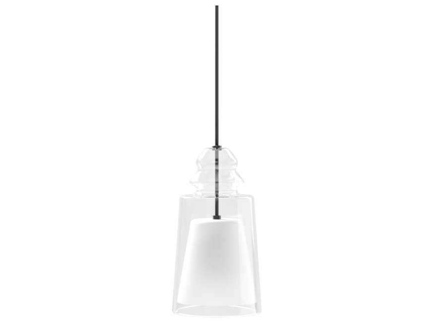 Karman Alibaglass 1-Light Transparent Clear Cylinder Mini Pendant