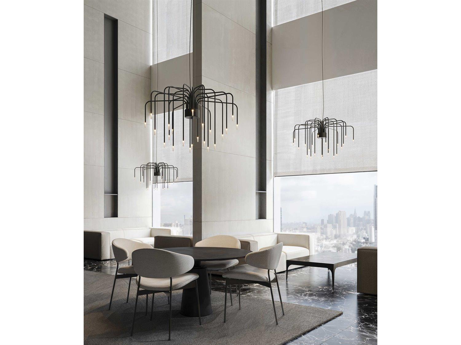 Karman Boom 22-Light White Satin Black Linear Pendant