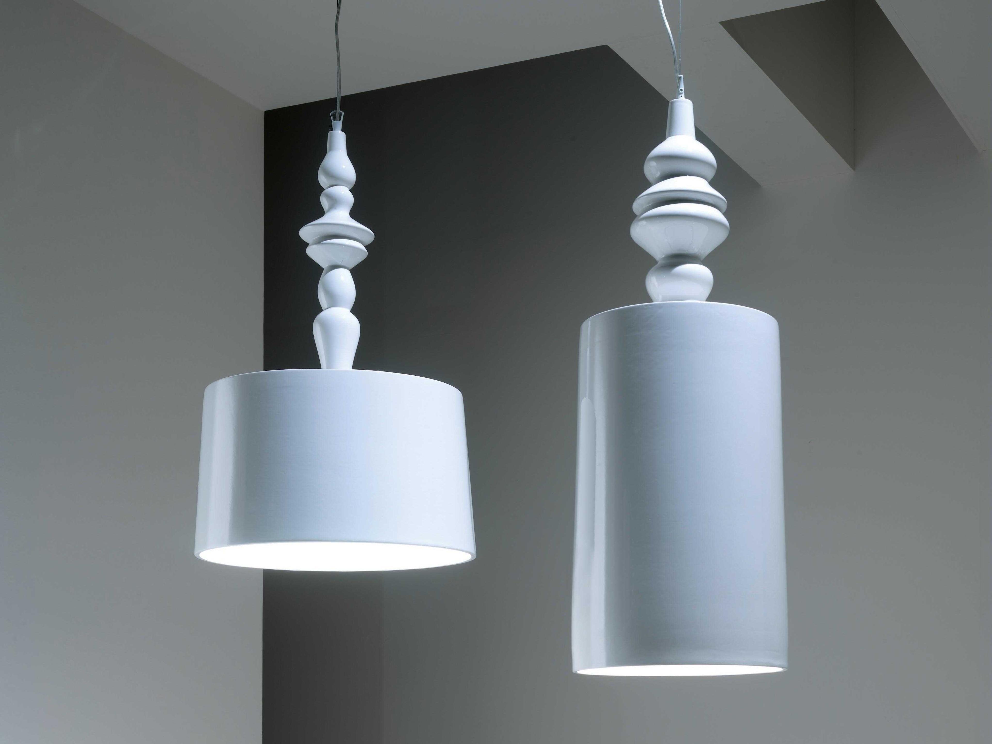 Karman Ali E Baba 1-Light Glossy White Drum Pendant