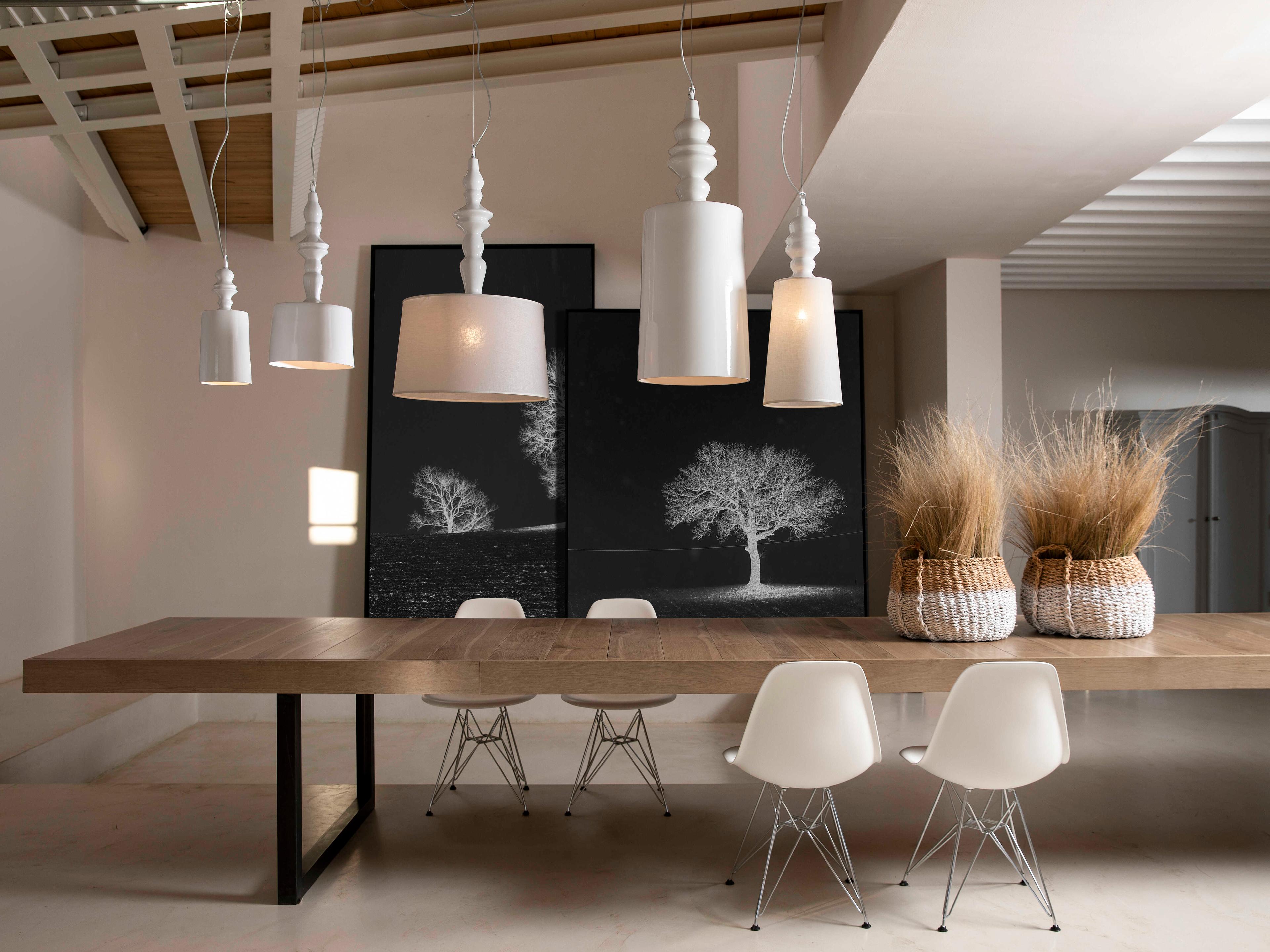 Karman Ali E Baba 1-Light White Cylinder Pendant