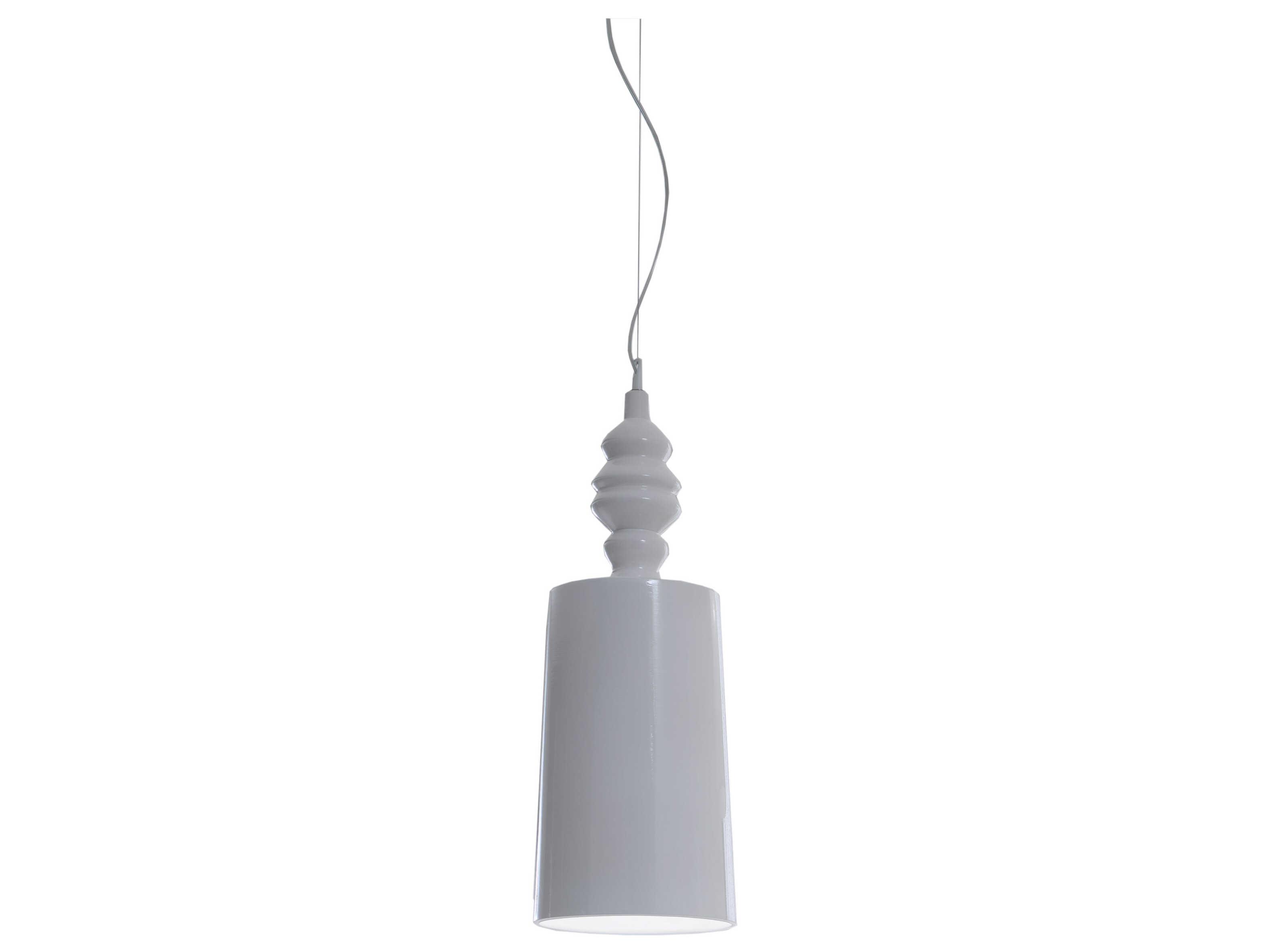 Karman Ali E Baba 1-Light Glossy White Cylinder Mini Pendant