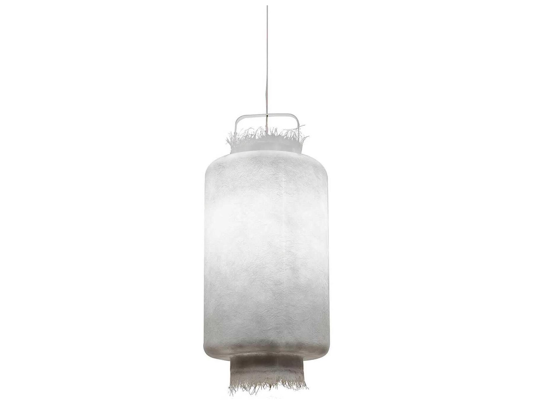 Karman Kimono 1-Light White Cylinder Pendant
