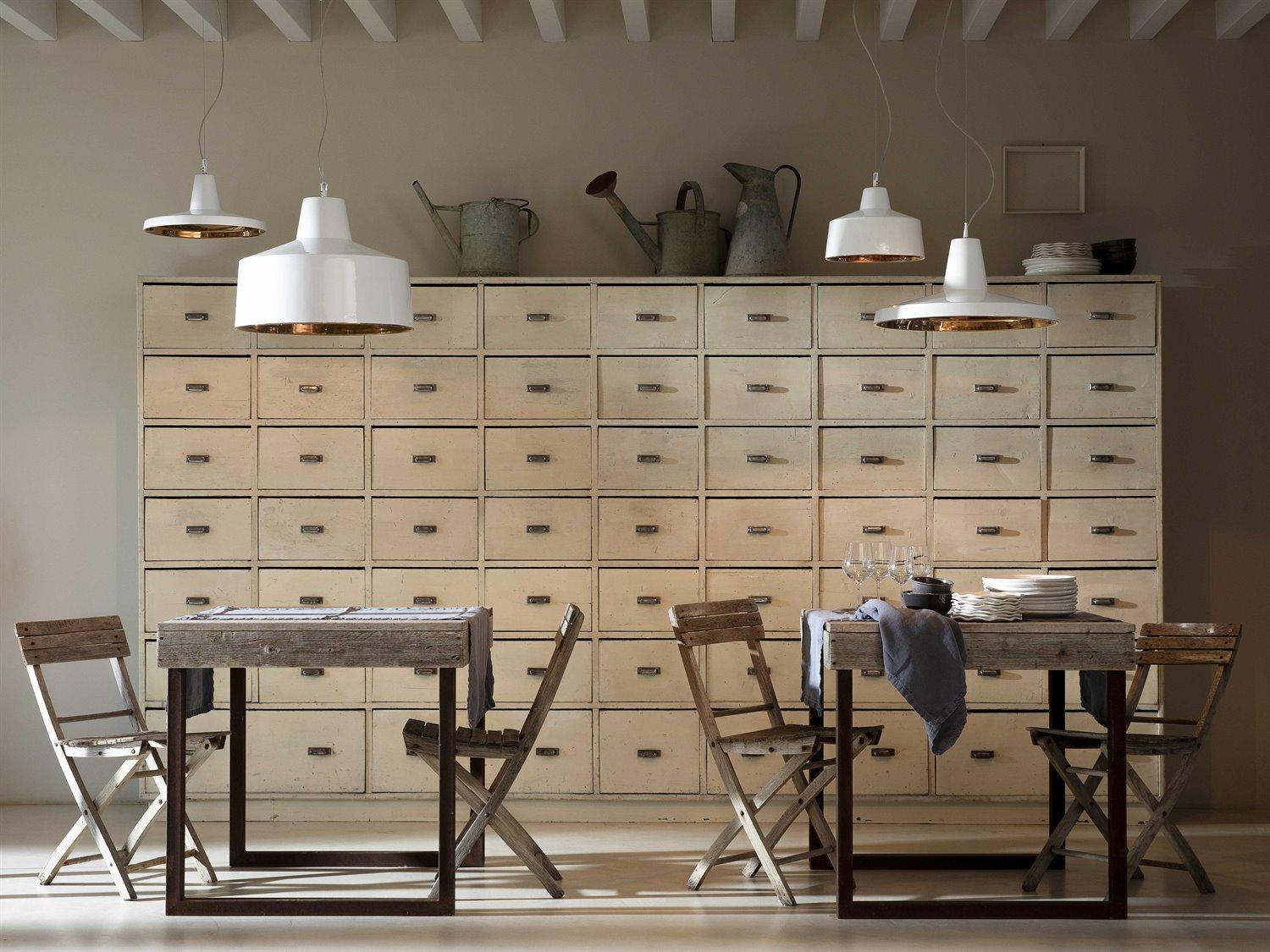 Karman Gangster 1-Light White Bronze Drum Pendant