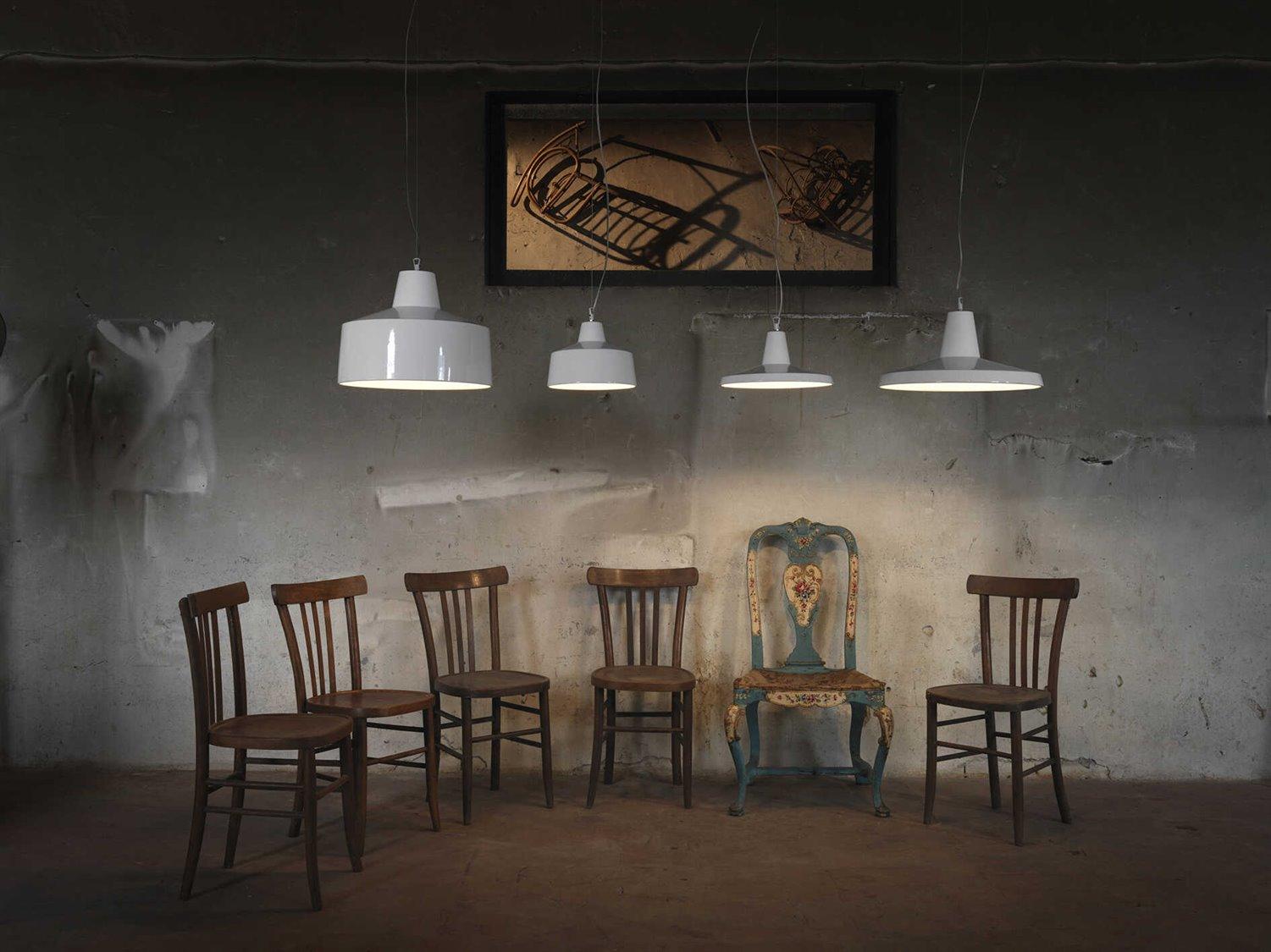 Karman Gangster 1-Light White Drum Mini Pendant