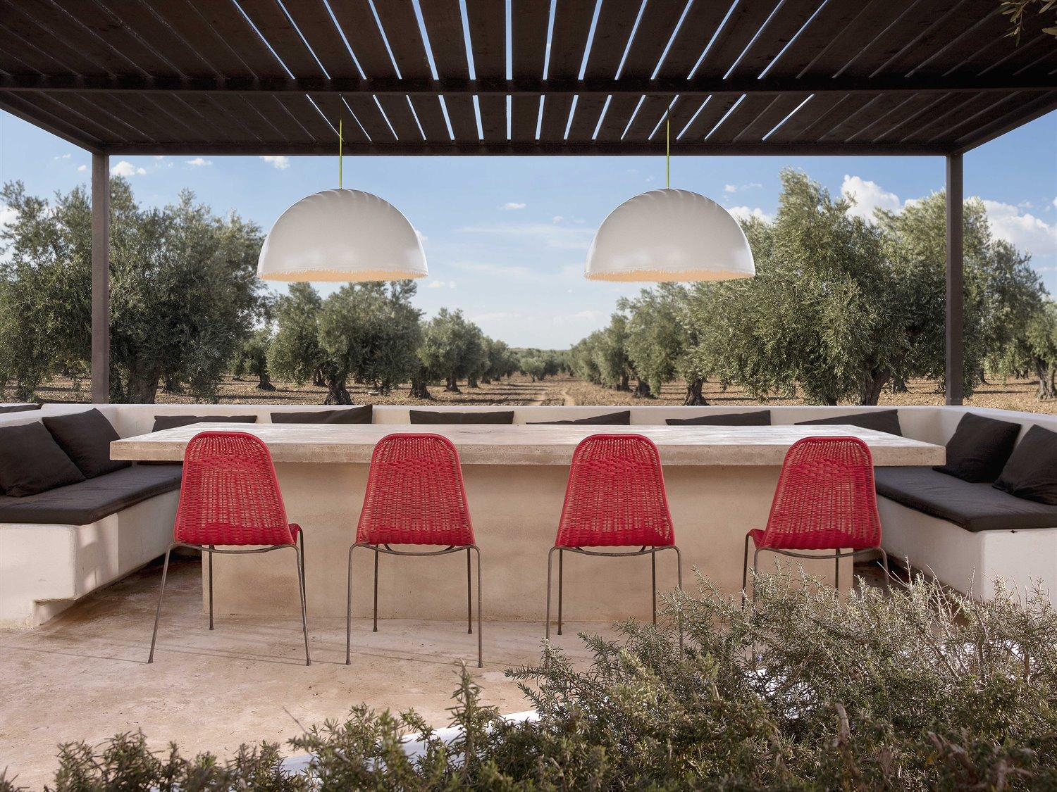 Karman Plancton 1-Light White Dome Pendant