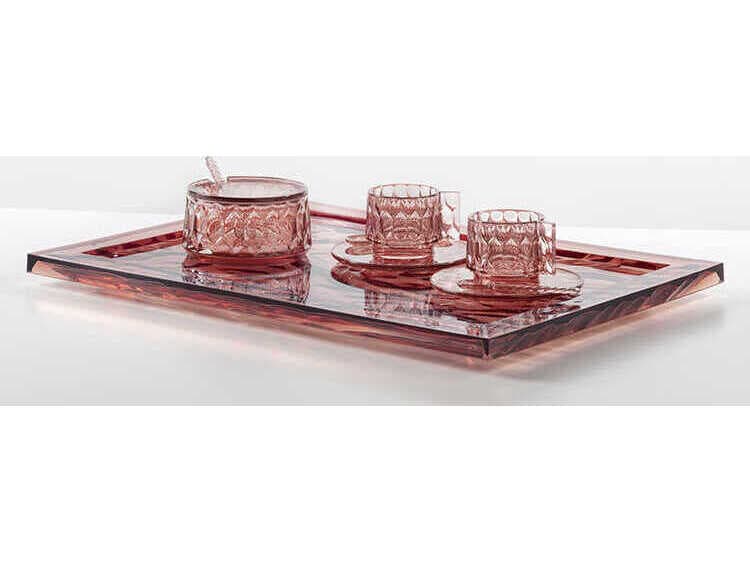 Kartell Outdoor Dune Transparent Pink 18'' Small Tray
