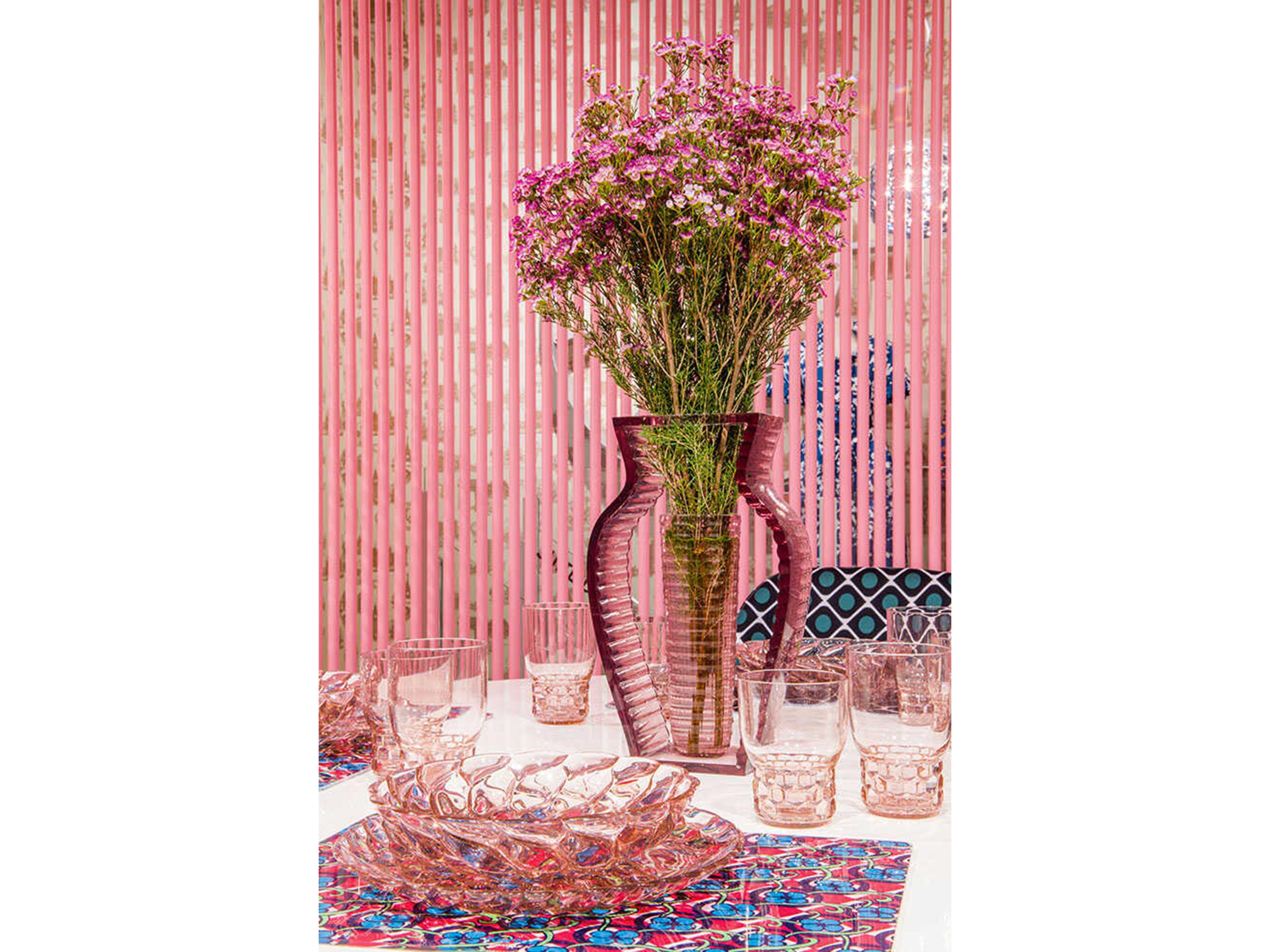 Kartell Outdoor I-shine Transparent Pink 8'' Vase